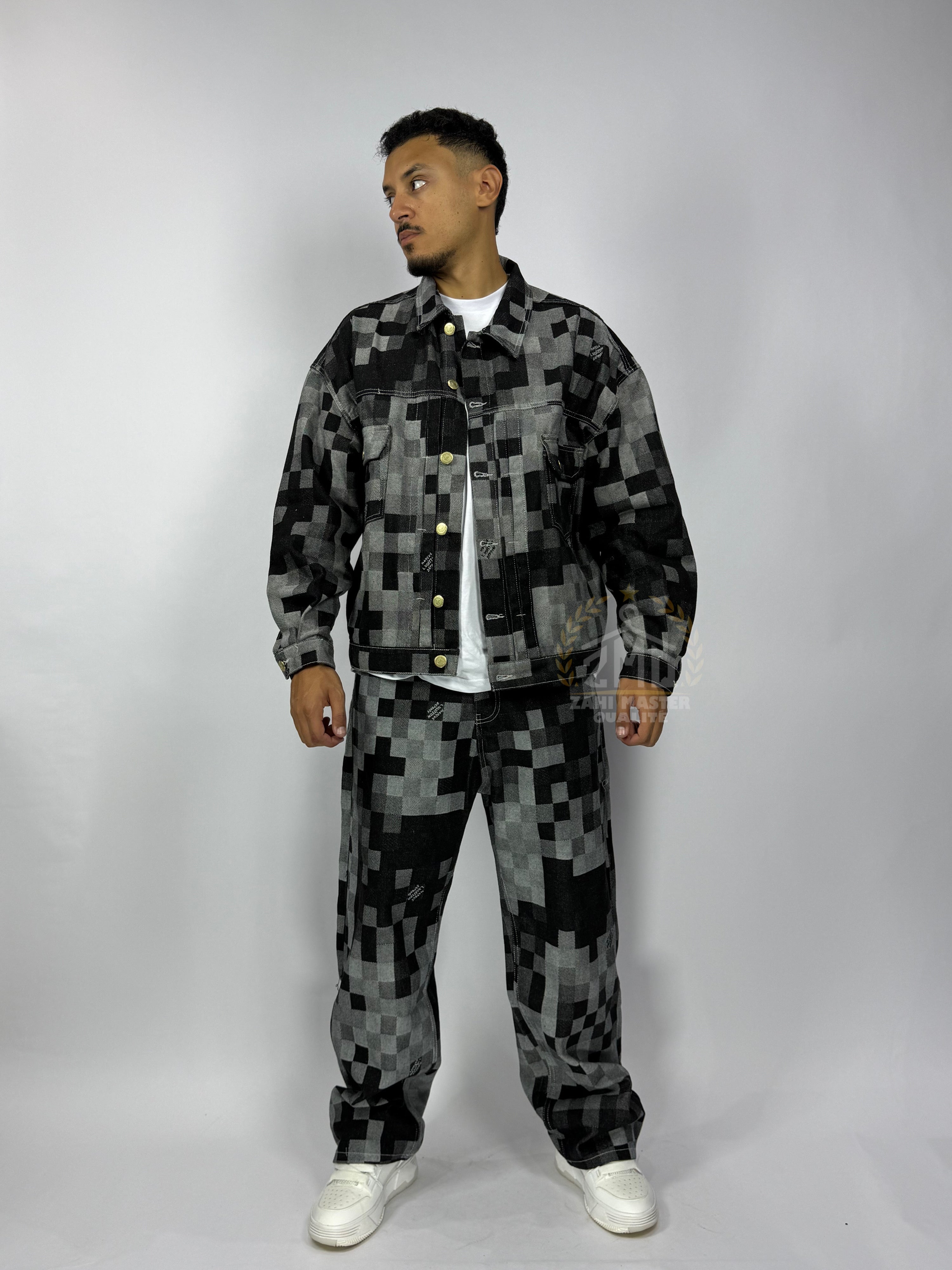Ensemble Pixel Denim Noir – Édition Limitée 1ʳᵉ Qualité