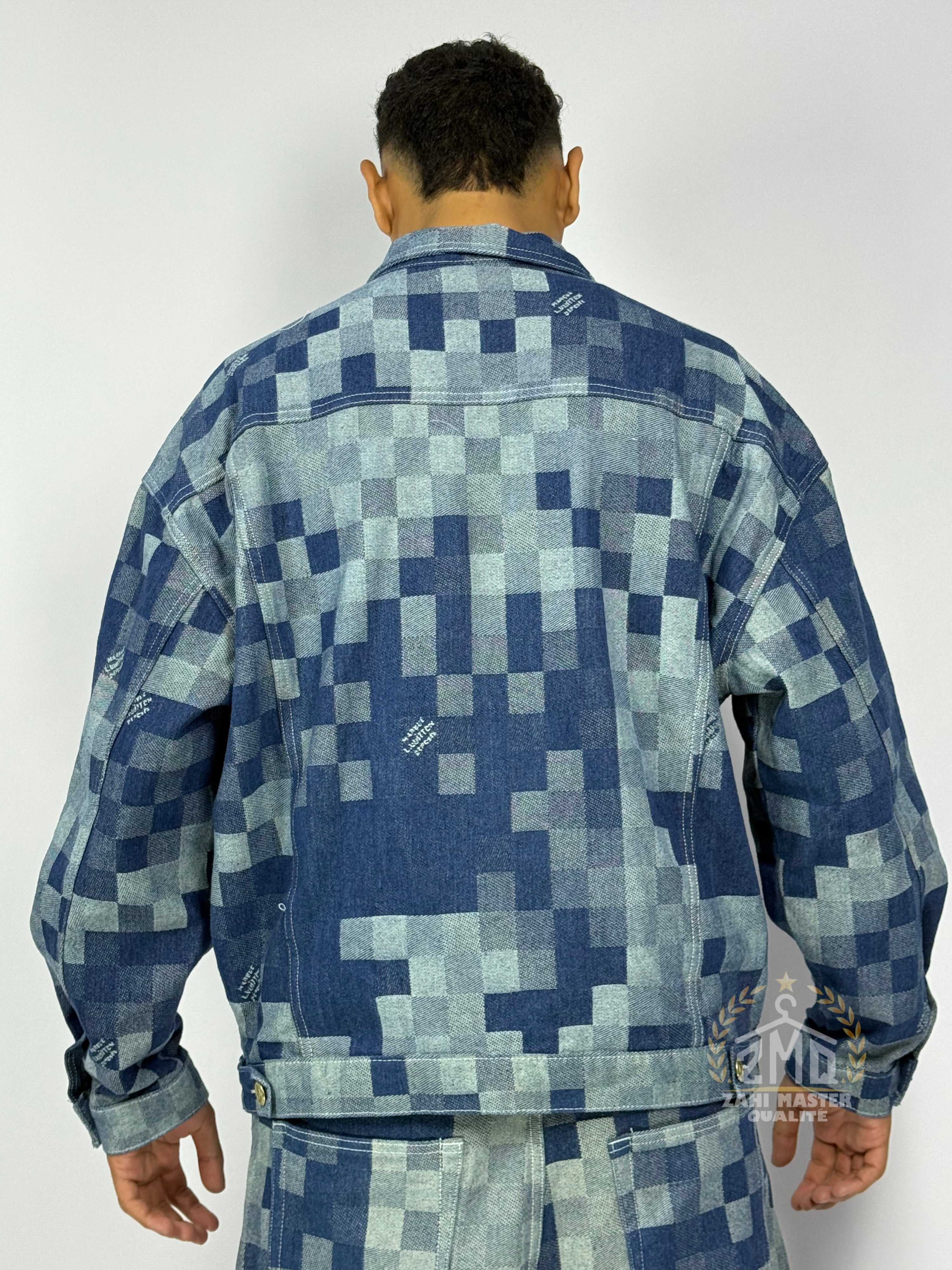 Ensemble Pixel Denim Bleu – Édition Limitée 1ʳᵉ Qualité