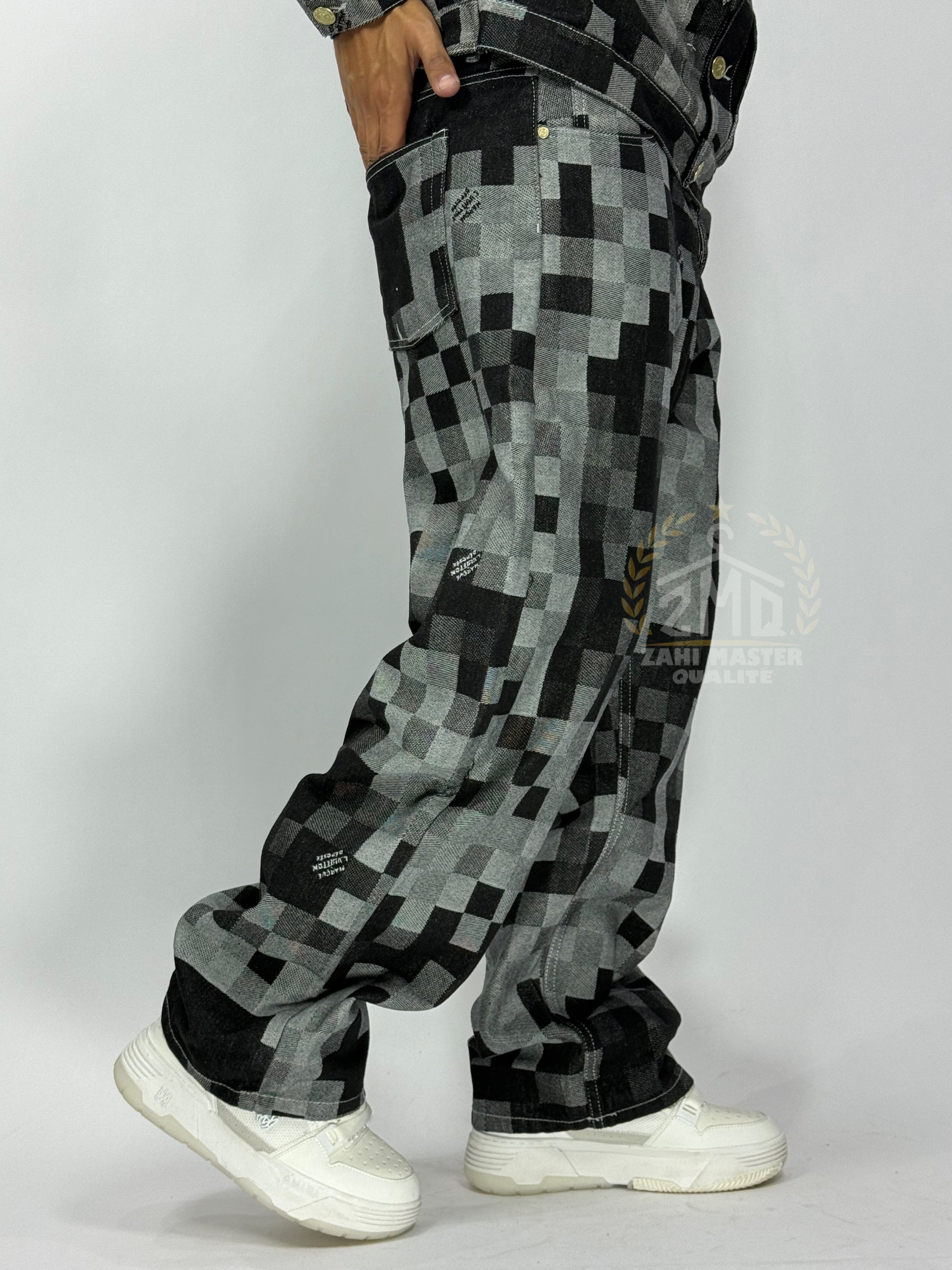 Ensemble Pixel Denim Noir – Édition Limitée 1ʳᵉ Qualité