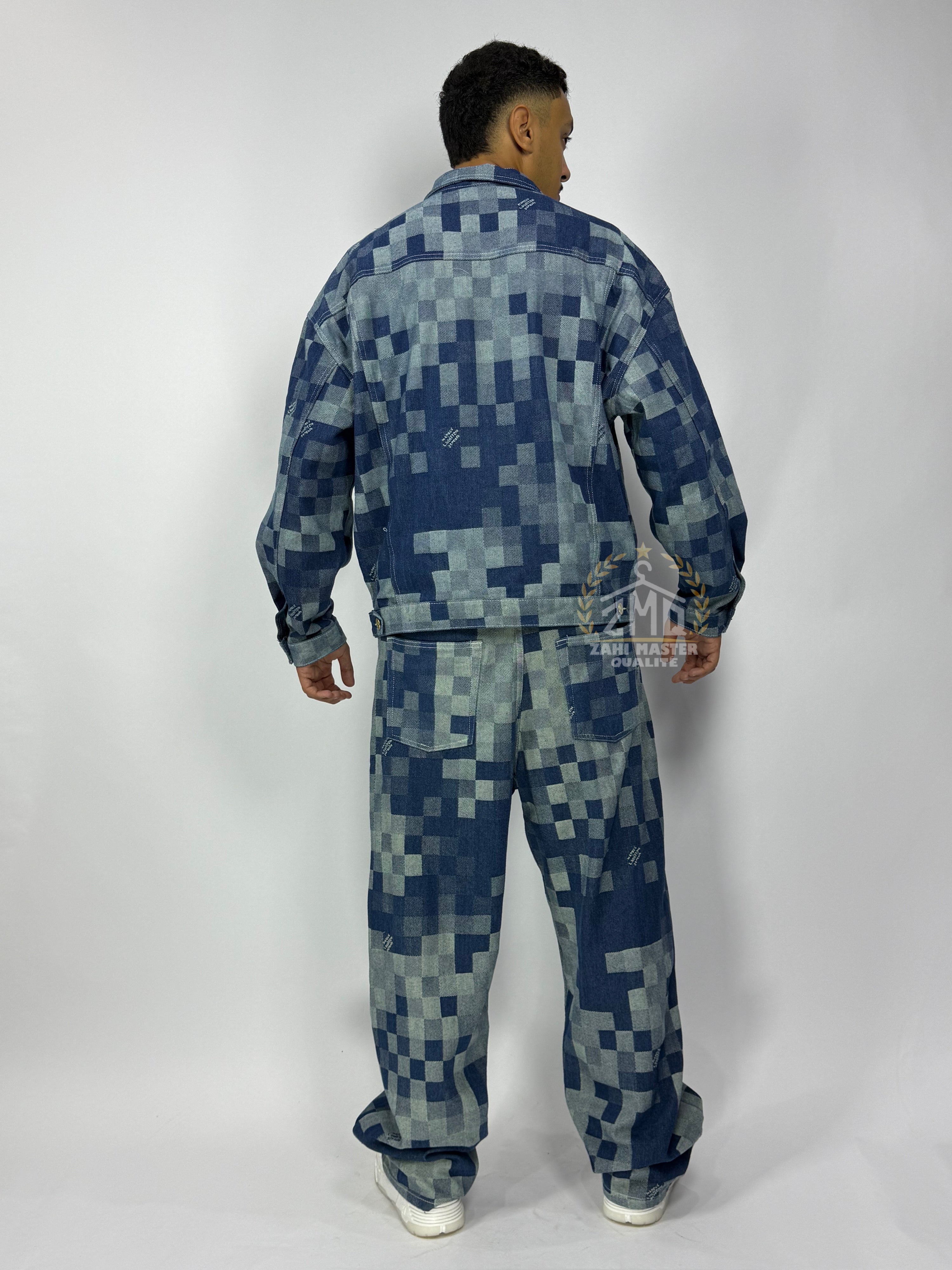 Ensemble Pixel Denim Bleu – Édition Limitée 1ʳᵉ Qualité