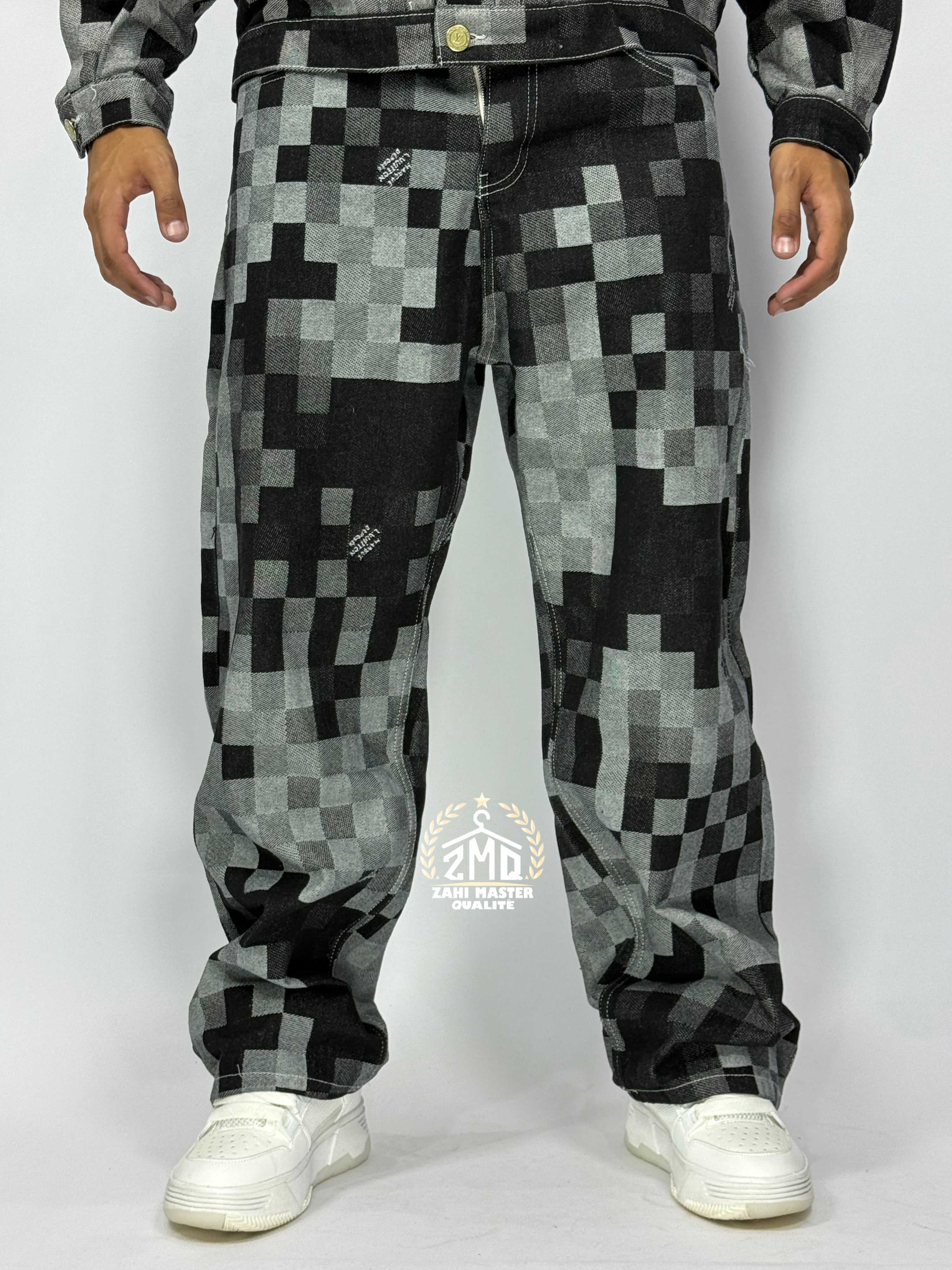 Ensemble Pixel Denim Noir – Édition Limitée 1ʳᵉ Qualité