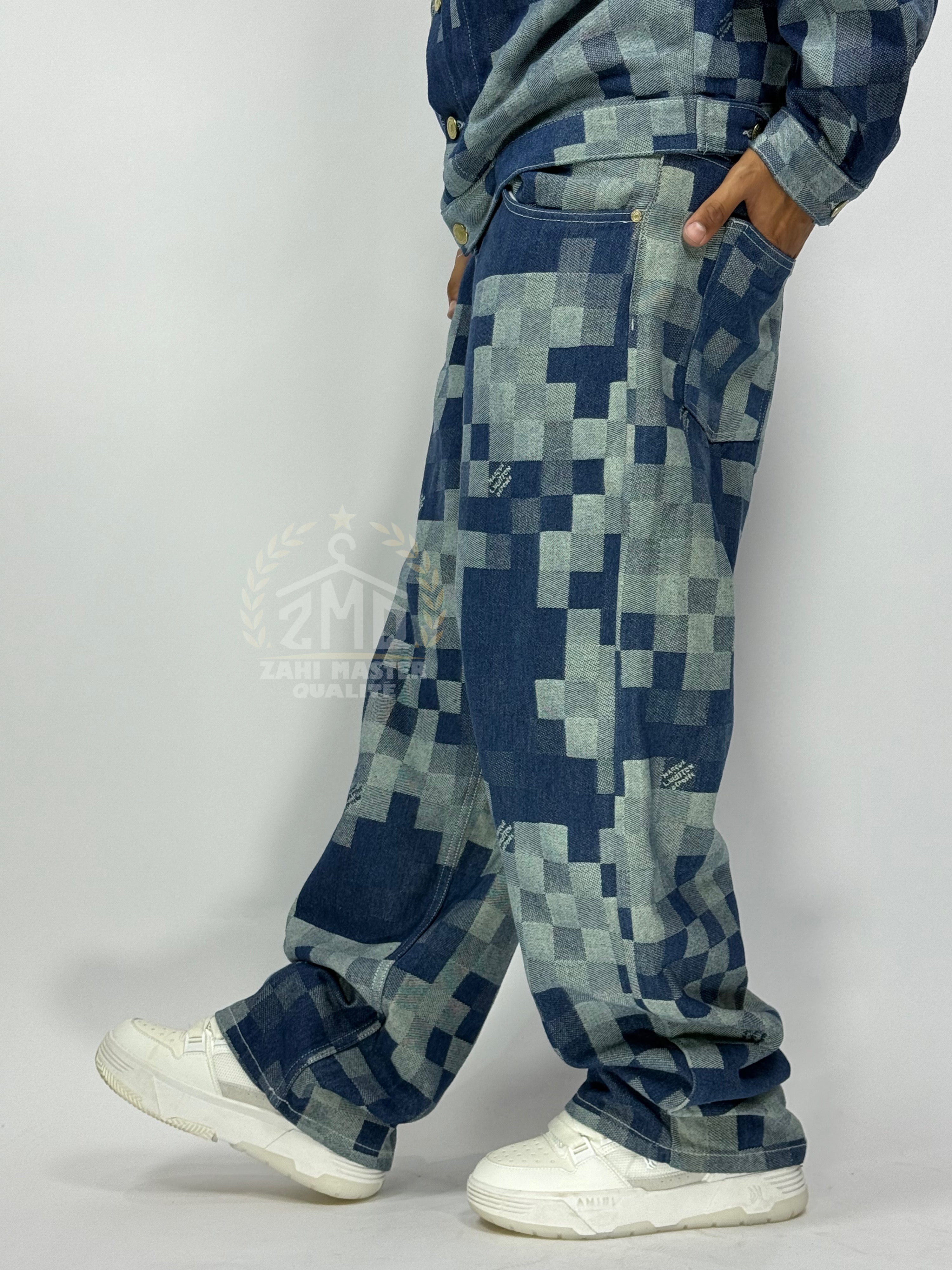 Ensemble Pixel Denim Bleu – Édition Limitée 1ʳᵉ Qualité