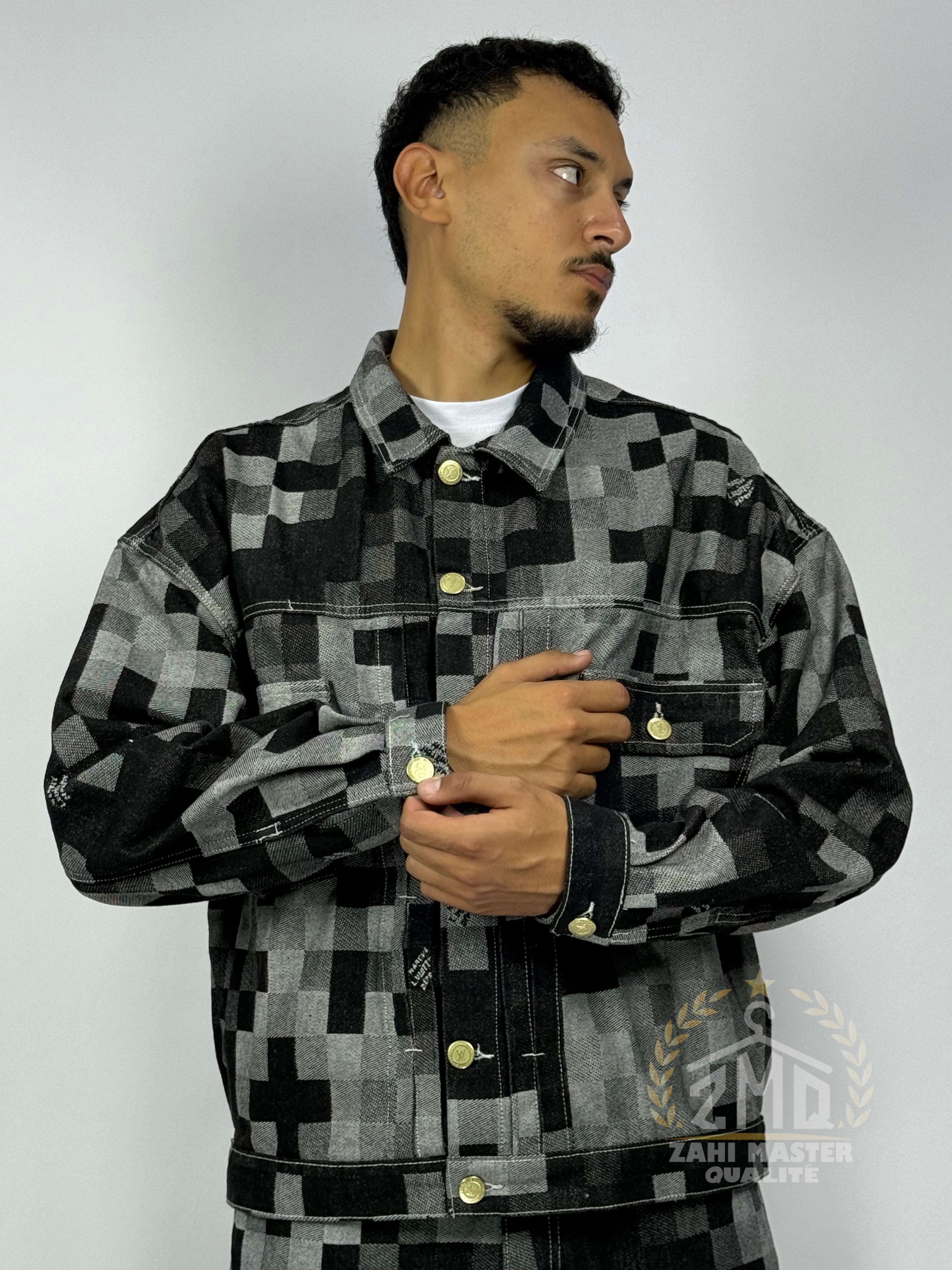 Ensemble Pixel Denim Noir – Édition Limitée 1ʳᵉ Qualité