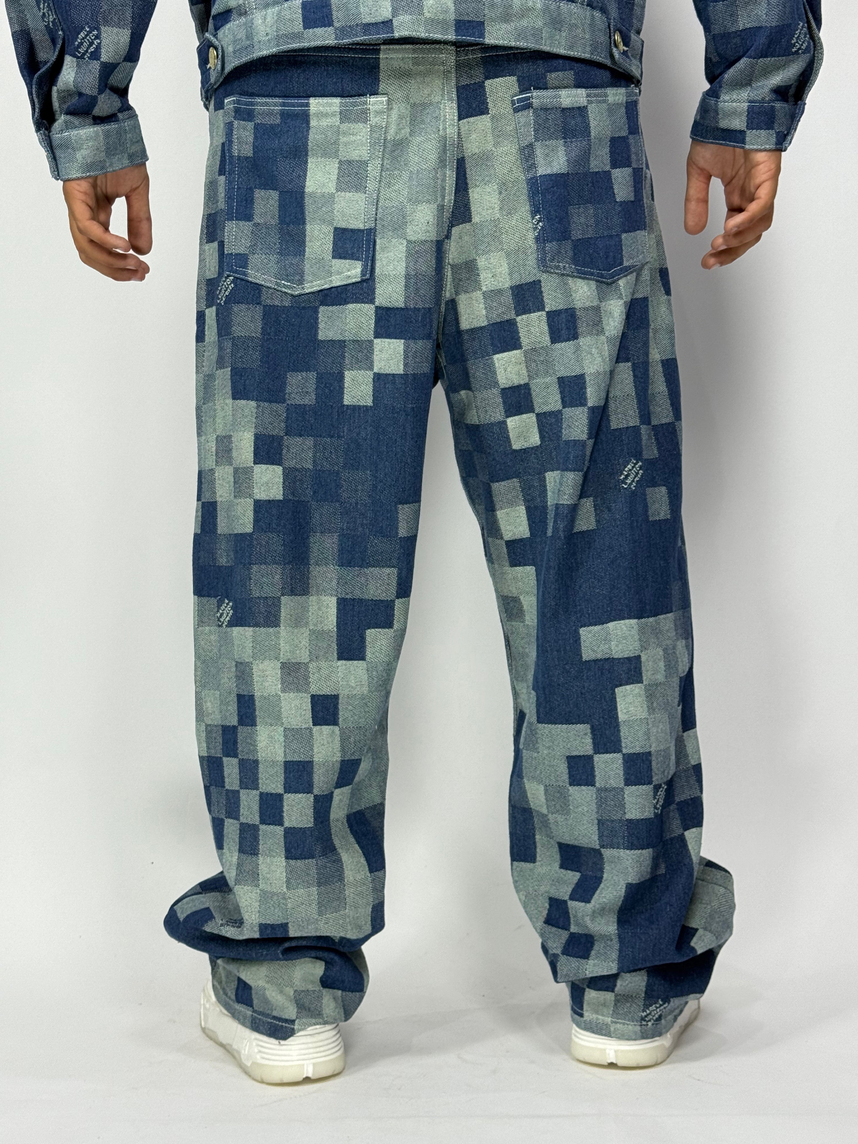 Ensemble Pixel Denim Bleu – Édition Limitée 1ʳᵉ Qualité