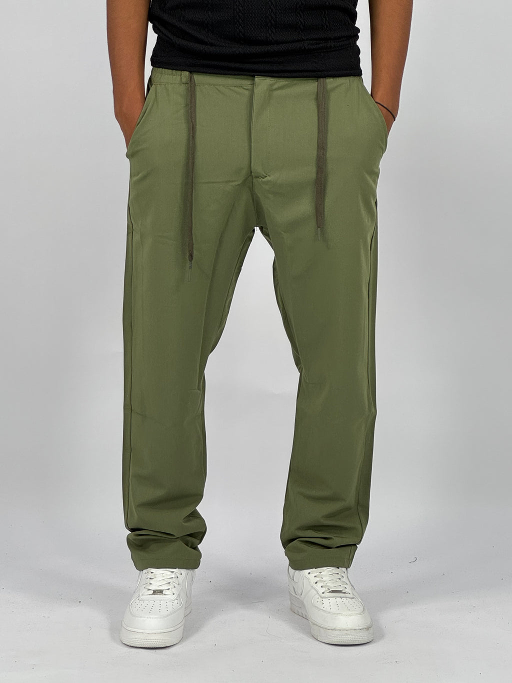 Pantalon Premium Vert – Coupe Relax & Style Minimaliste