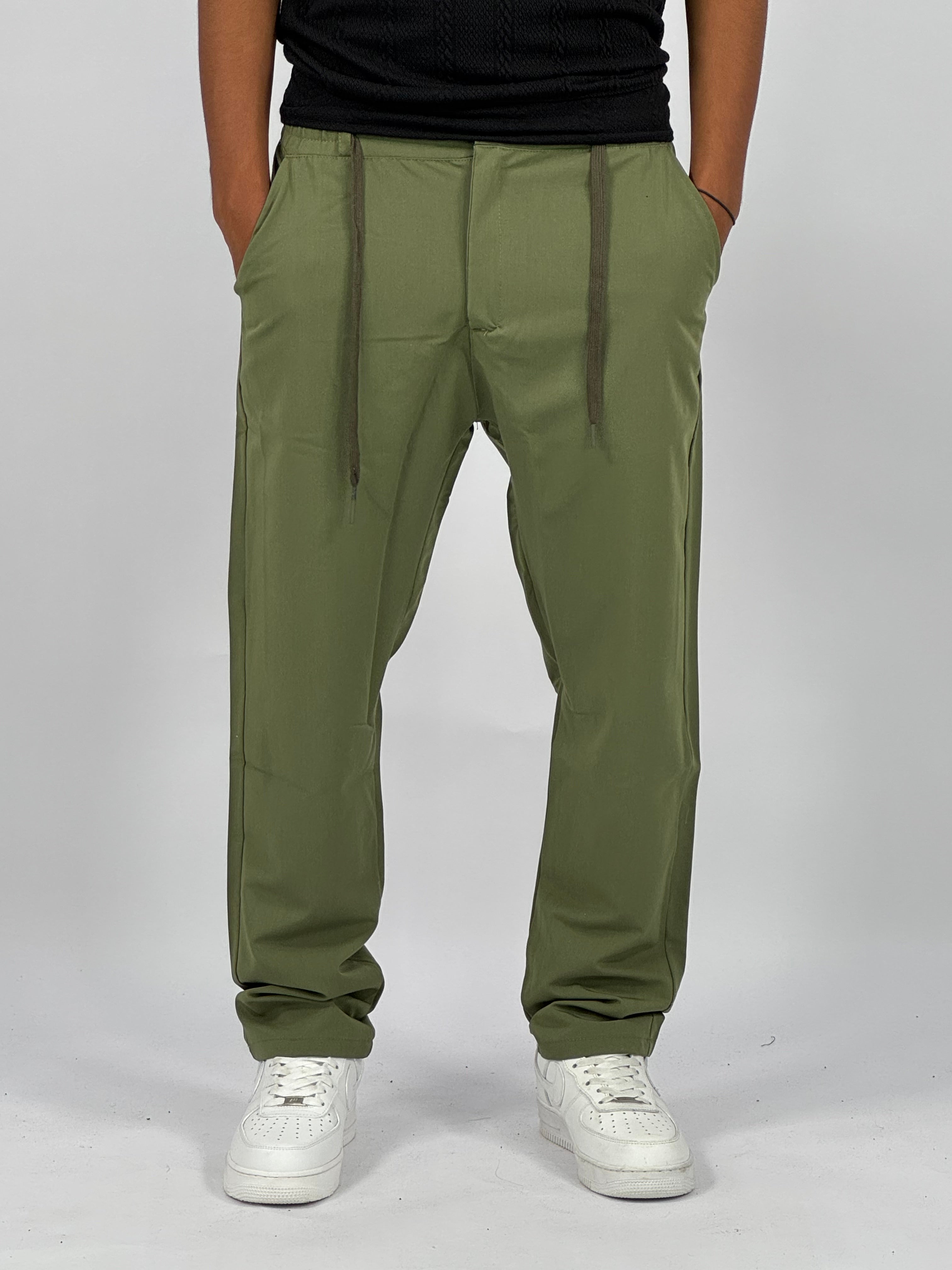 Pantalon Premium Vert – Coupe Relax & Style Minimaliste