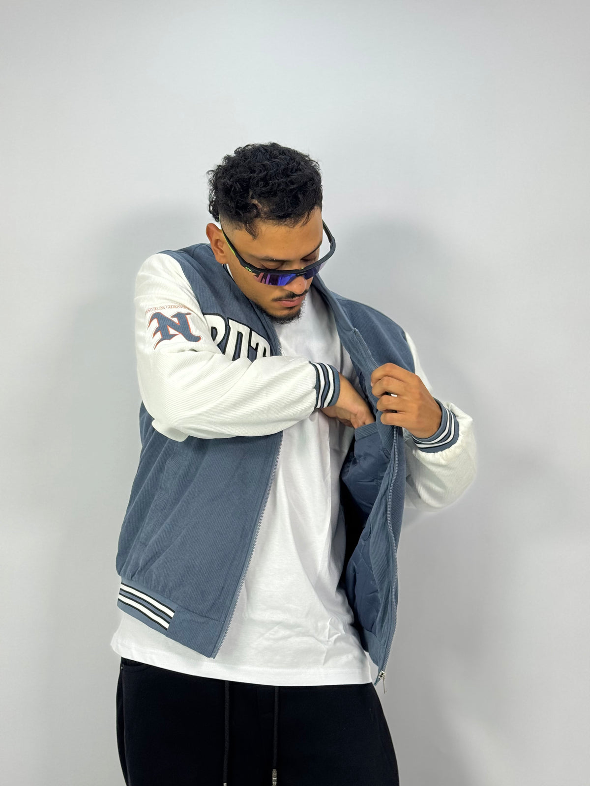 Slate College Bomber – Blue Grey