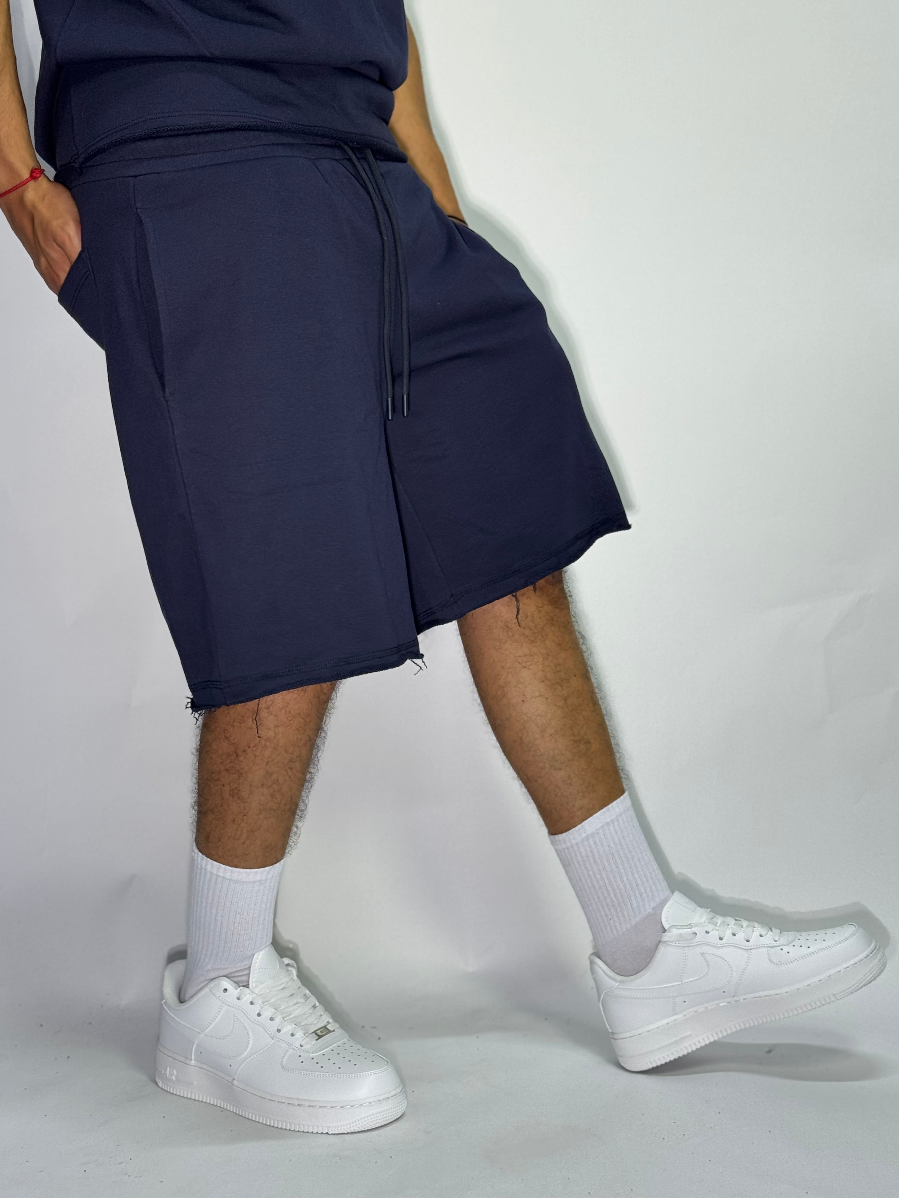 Ensemble Été Bleu Foncé 1ère Qualité – Sans Manches + Short Confort