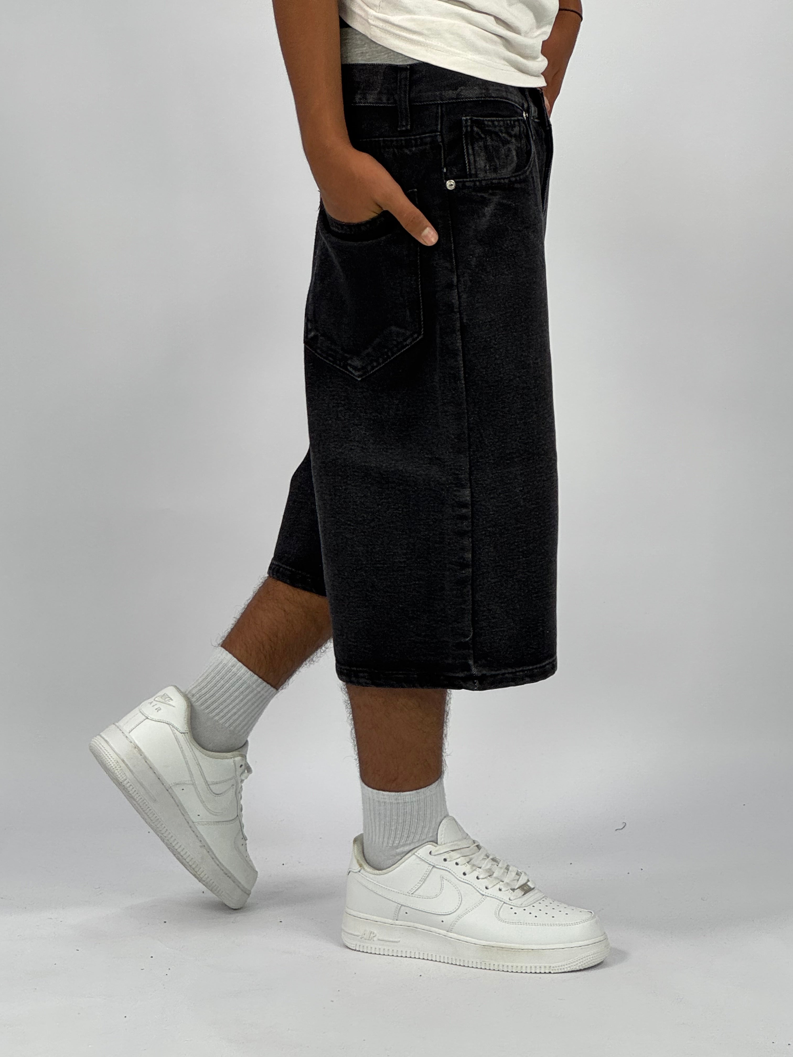 Short en Jean Oversize Homme (B) – Denim Délavé Vintage | Style Streetwear