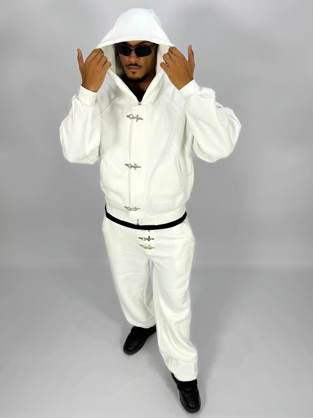 Ensemble Métalliques Blanc à Capuche