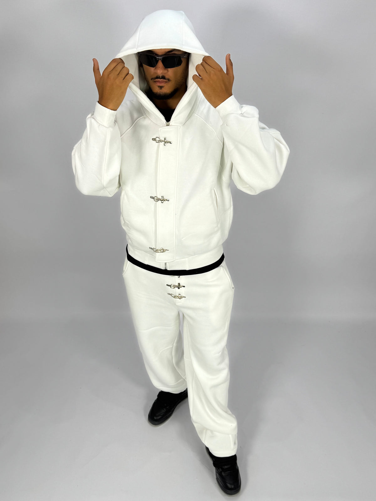 Ensemble Métalliques Blanc à Capuche