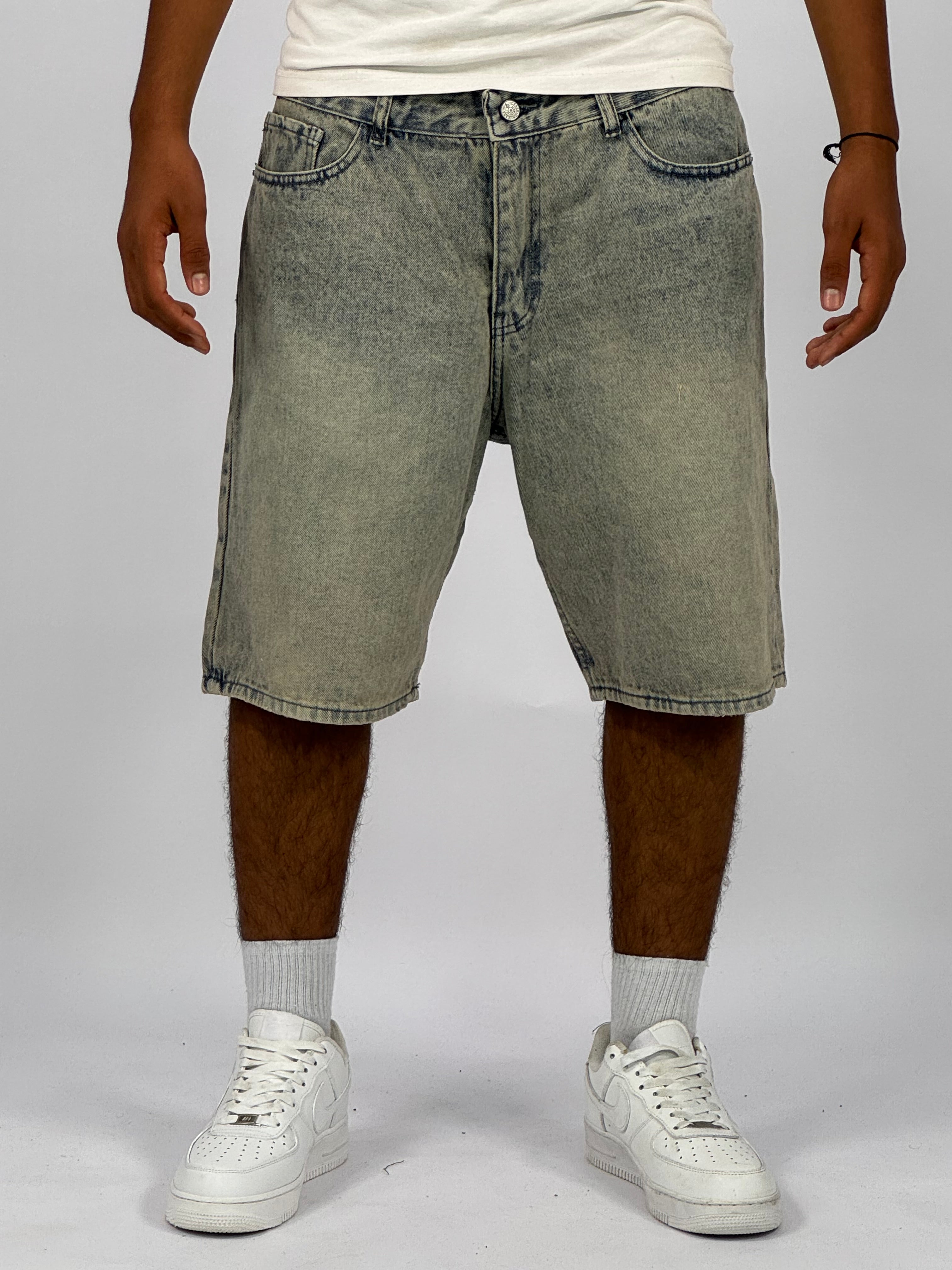 Short en Jean Oversize Homme (E) – Denim Délavé Vintage | Style Streetwear