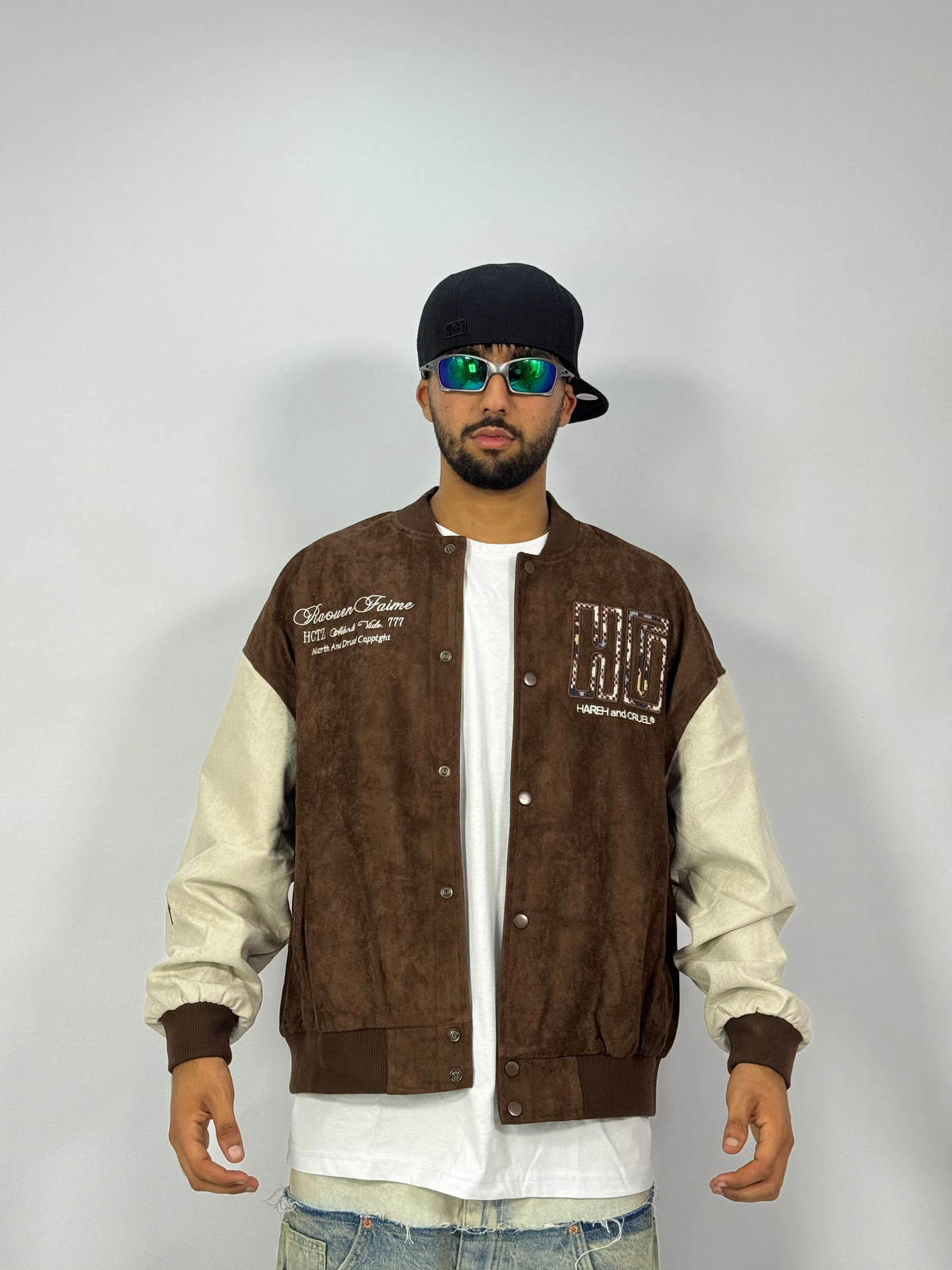 Bomber Vintage Marron et Beige – Varsity Streetwear
