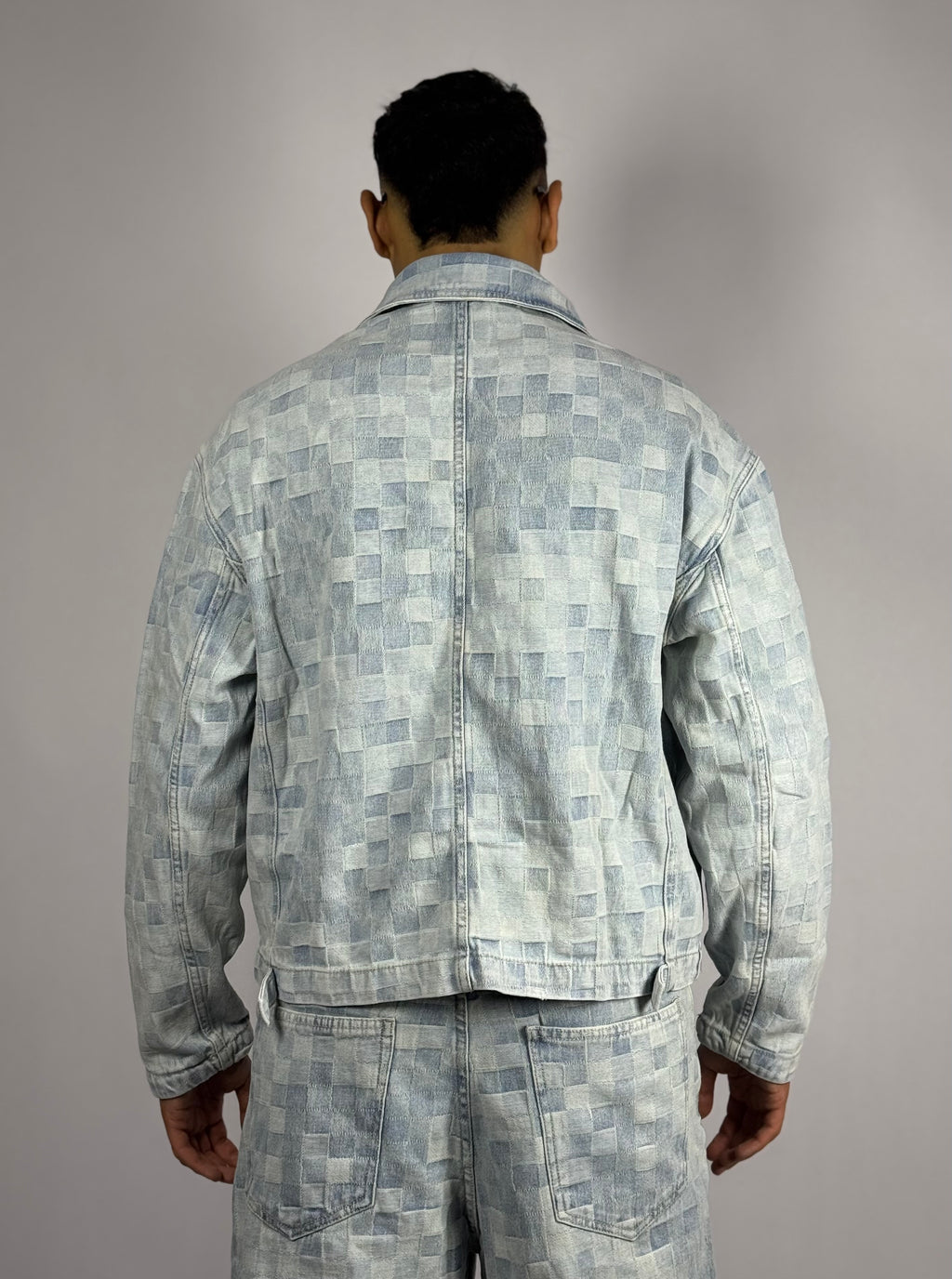 Ensemble Jeans Pixel Ice Blue – Veste Zippée & Pantalon Loose