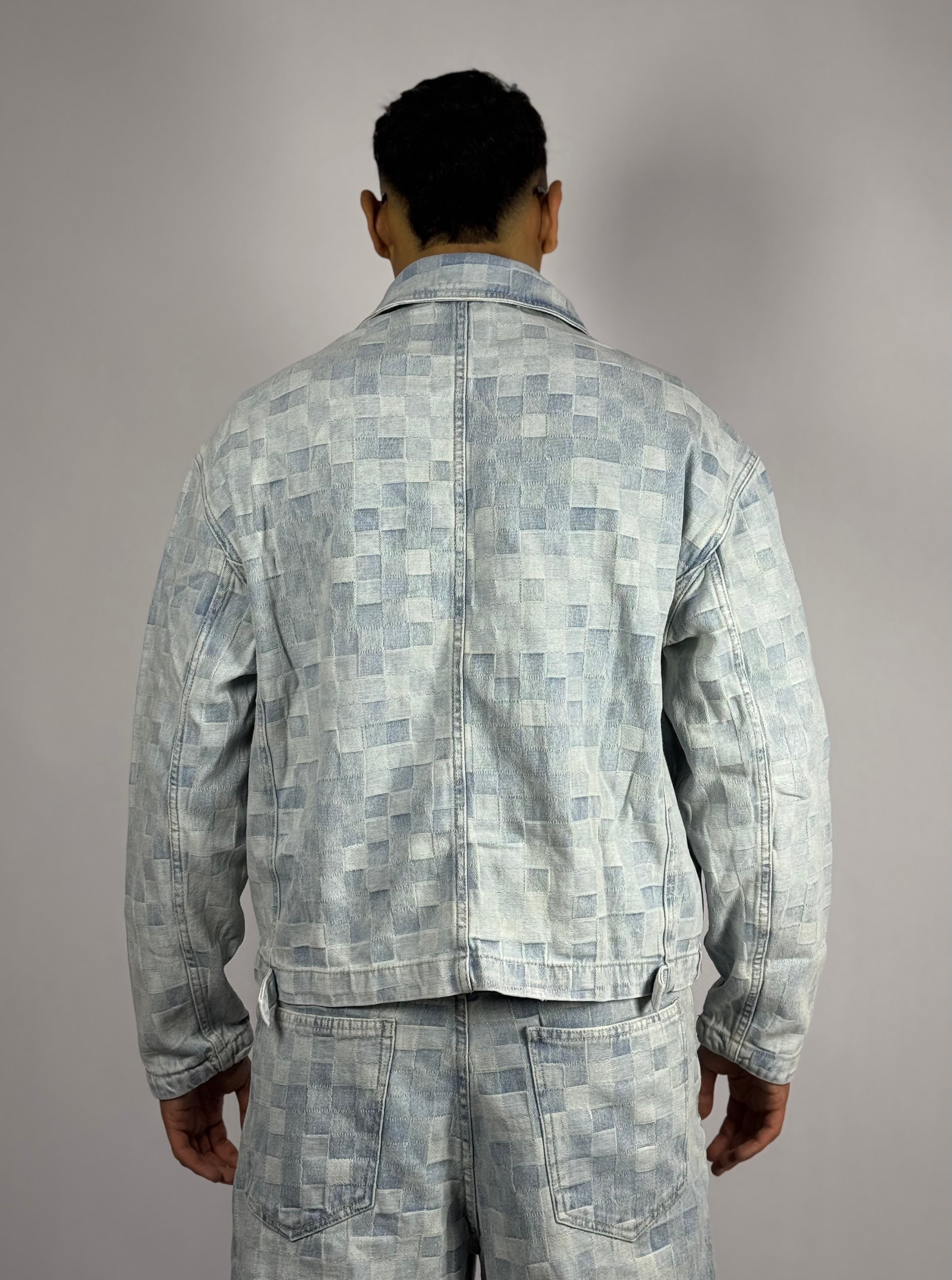 Ensemble Jeans Pixel Ice Blue – Veste Zippée & Pantalon Loose