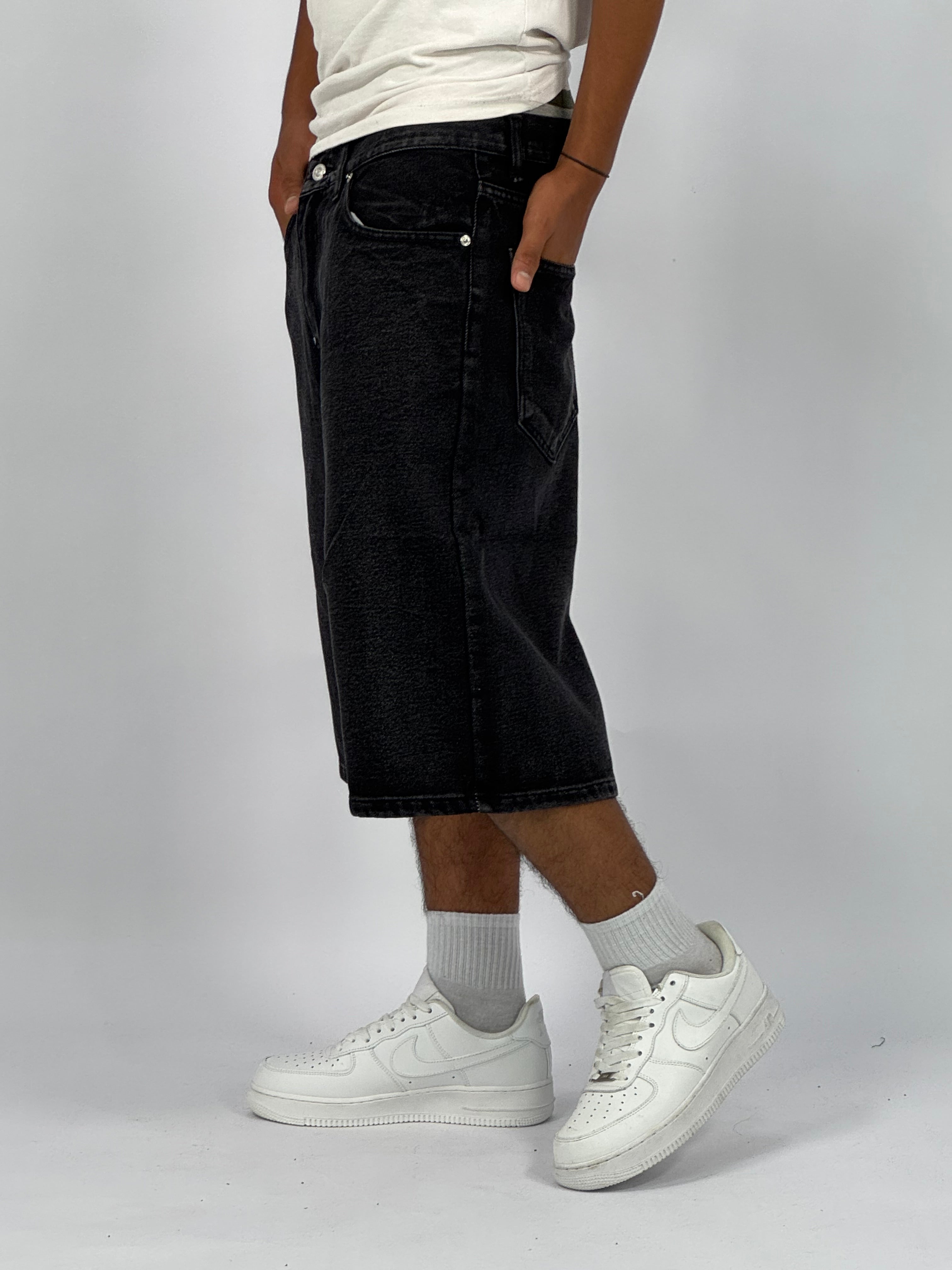 Short en Jean Oversize Homme (B) – Denim Délavé Vintage | Style Streetwear