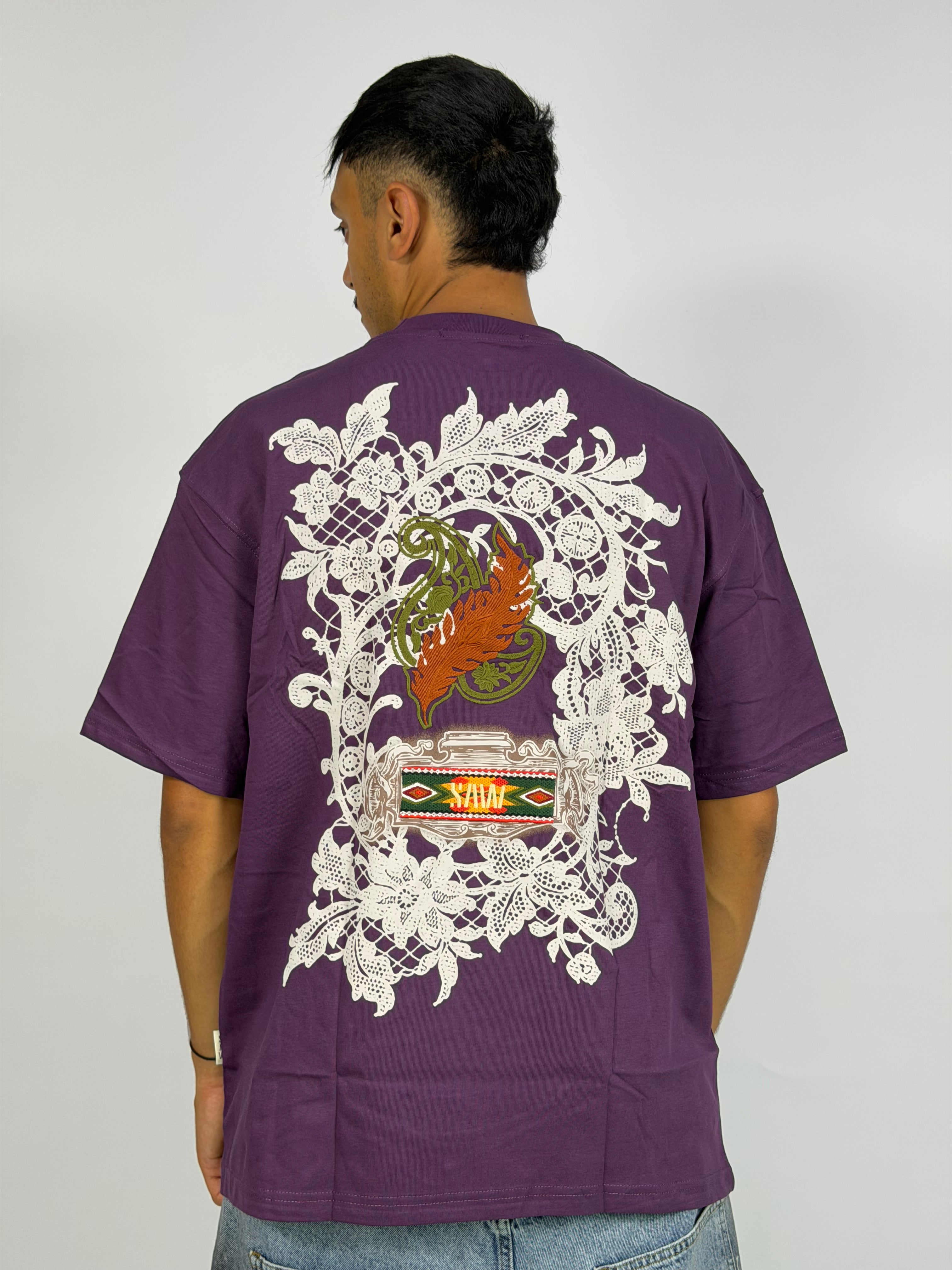 T-shirt ORIGINAL Oversize Violet – Graphic Chest Detail