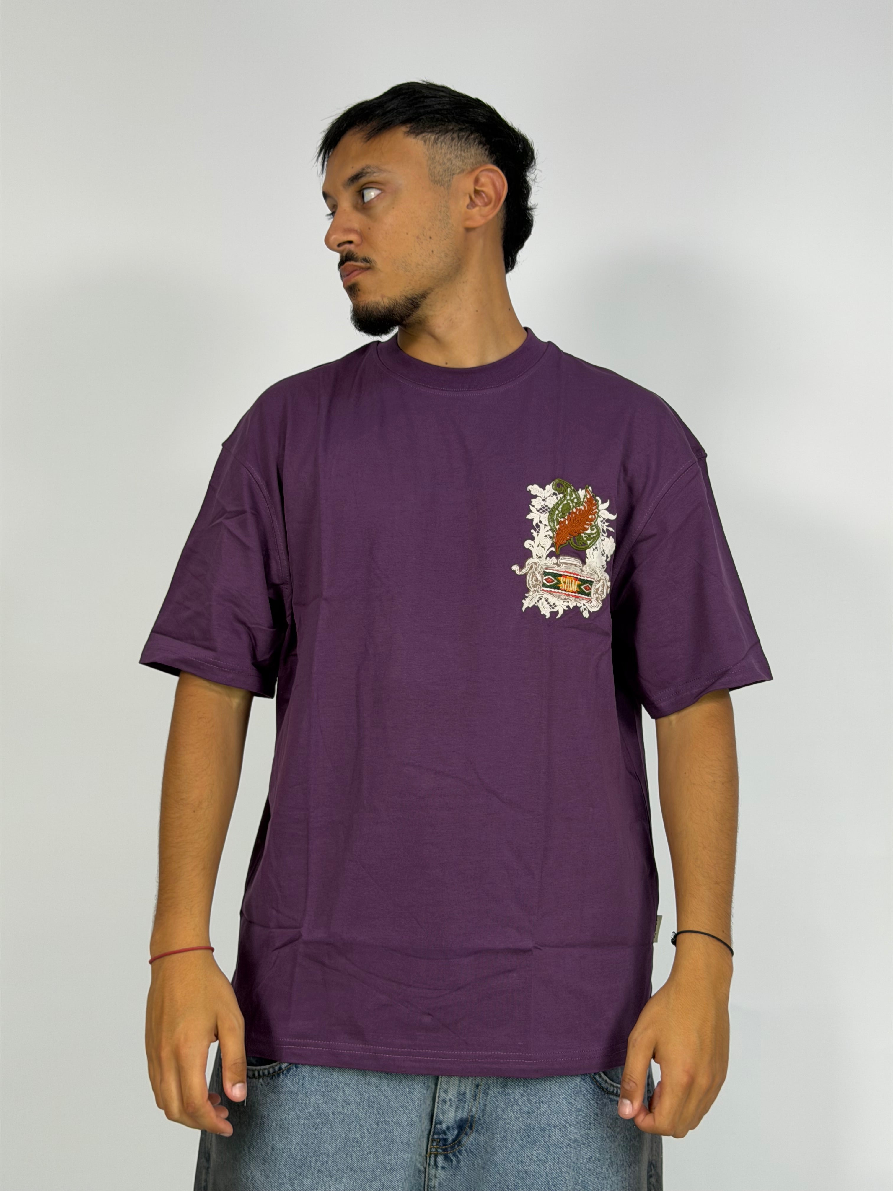 T-shirt ORIGINAL Oversize Violet – Graphic Chest Detail