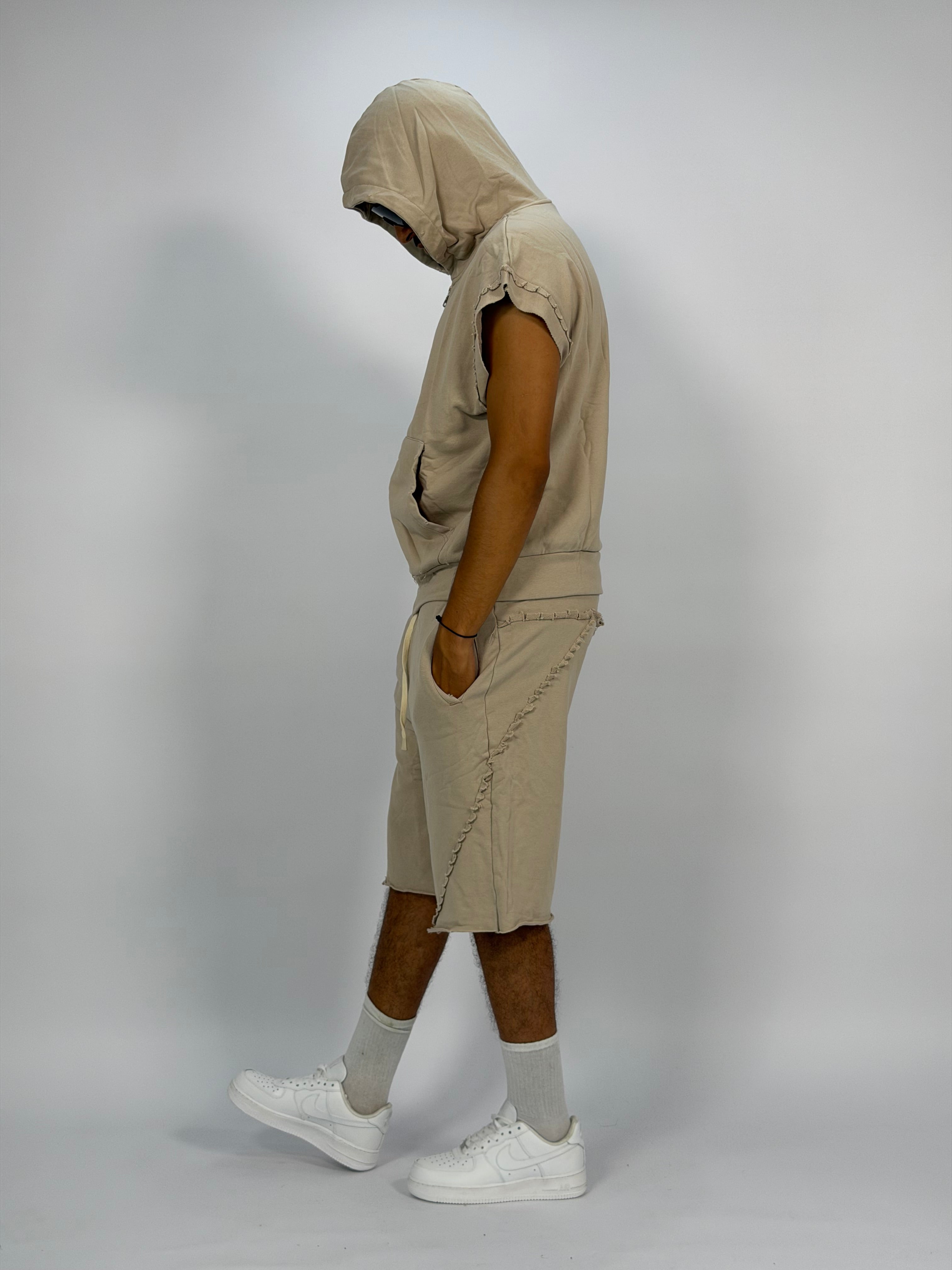 Ensemble “SAND WAVE” B – Hoodie Sans Manches + Short Summer Fit