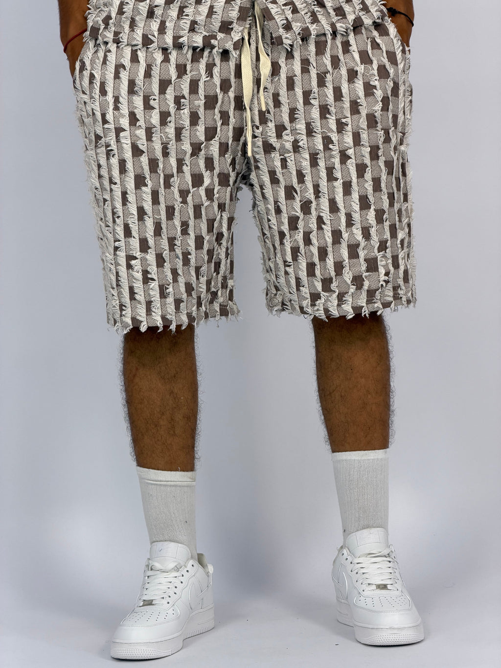 Ensemble “GRID RAW” (B) – Chemise + Short Texturé Premium