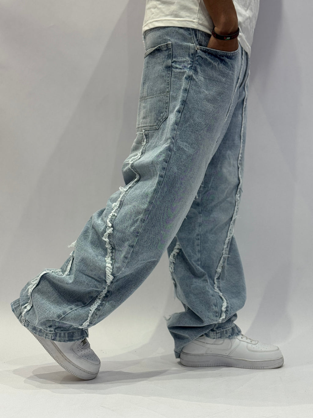 Jean Streetwear à Coutures Apparentes – Coupe Large PREMIUM ( Model B )