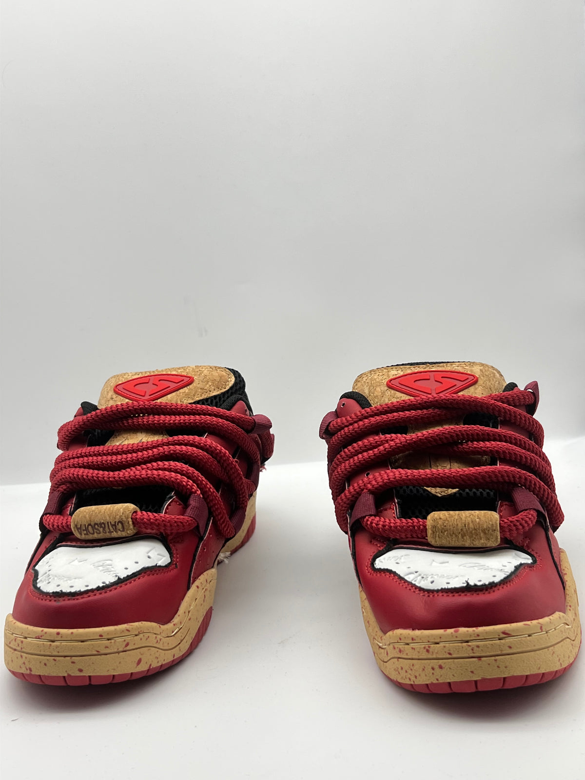 Sneakers ORIGINAL bordeaux et beige à semelle gomme