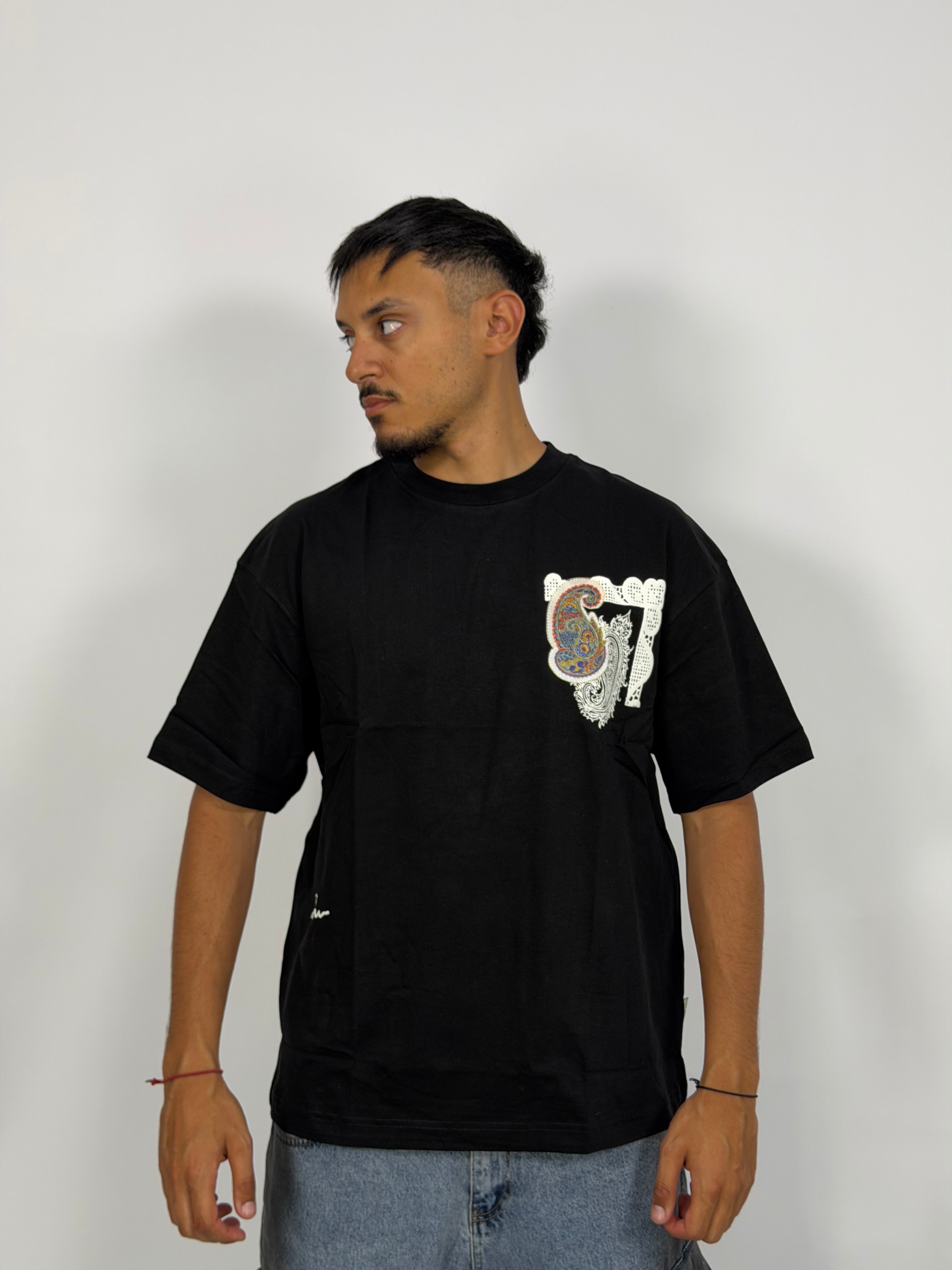 T-shirt ORIGINAL Oversize Noir – Paisley Statement “I Learned & Changed” Edition
