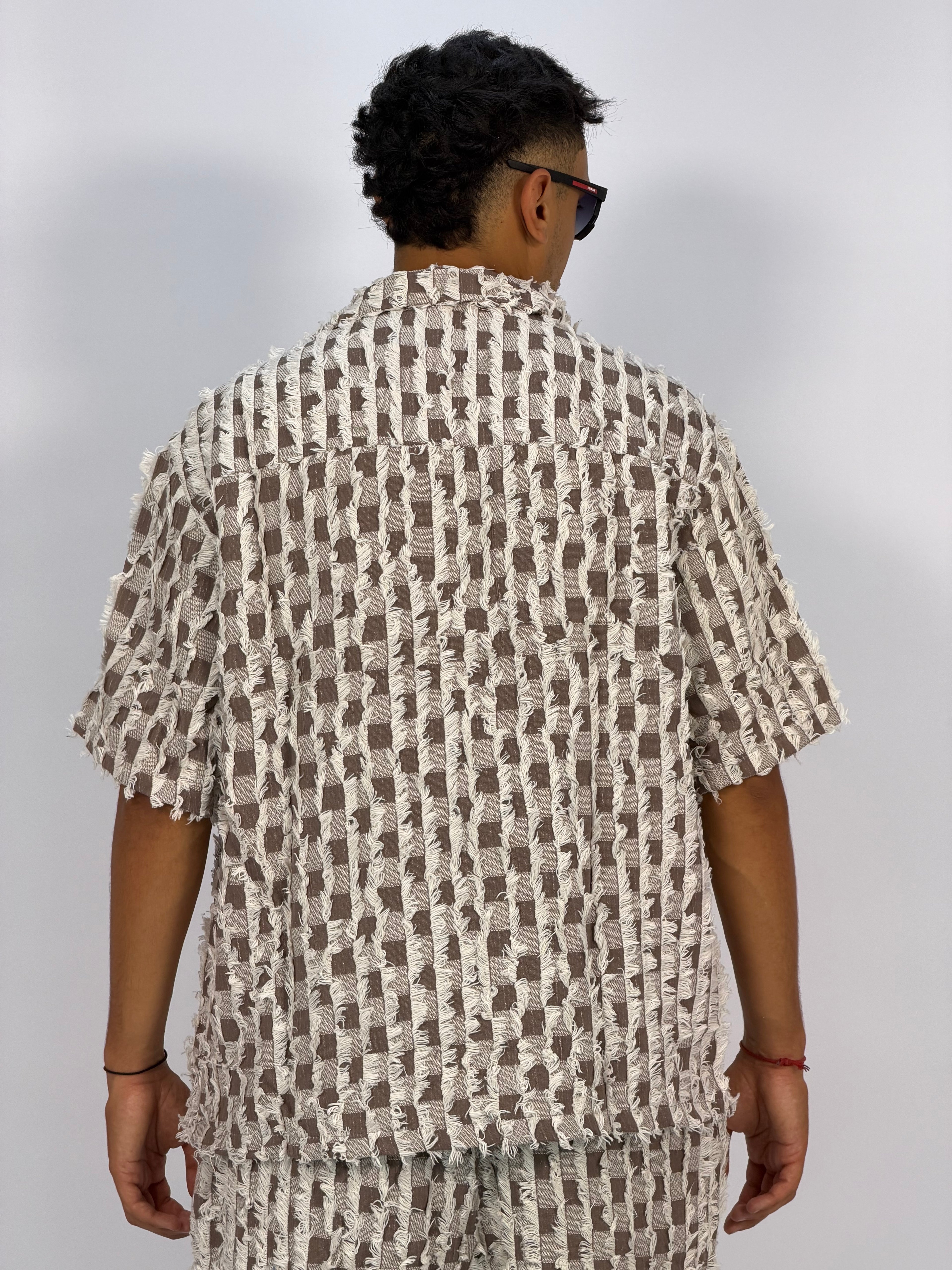 Ensemble “GRID RAW” (B) – Chemise + Short Texturé Premium