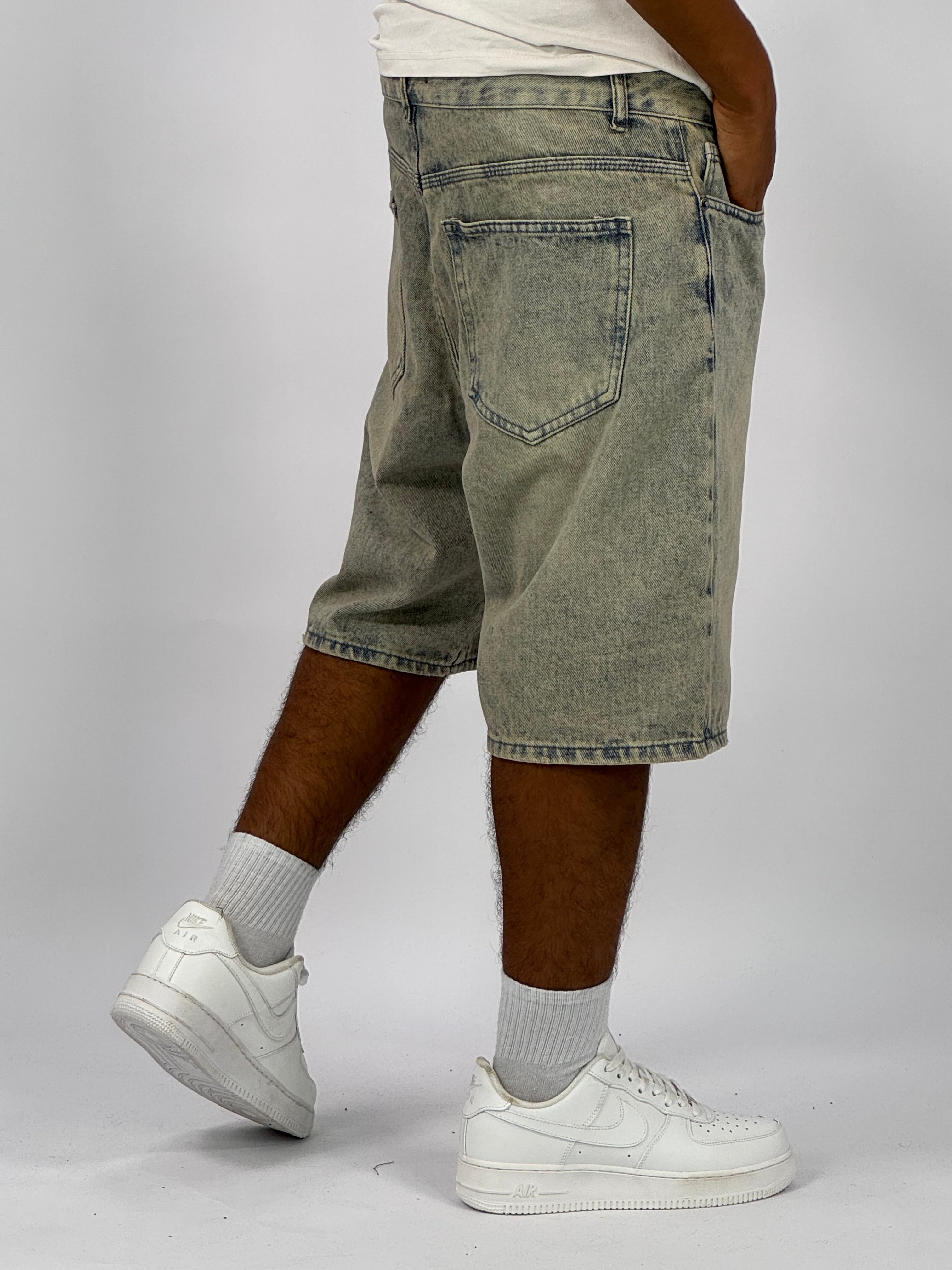 Short en Jean Oversize Homme (E) – Denim Délavé Vintage | Style Streetwear