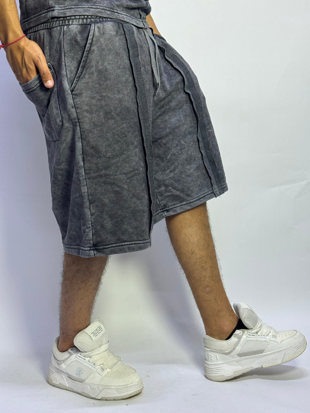 Ensemble Streetwear Oversize Gris Washed – T-shirt & Short Premium