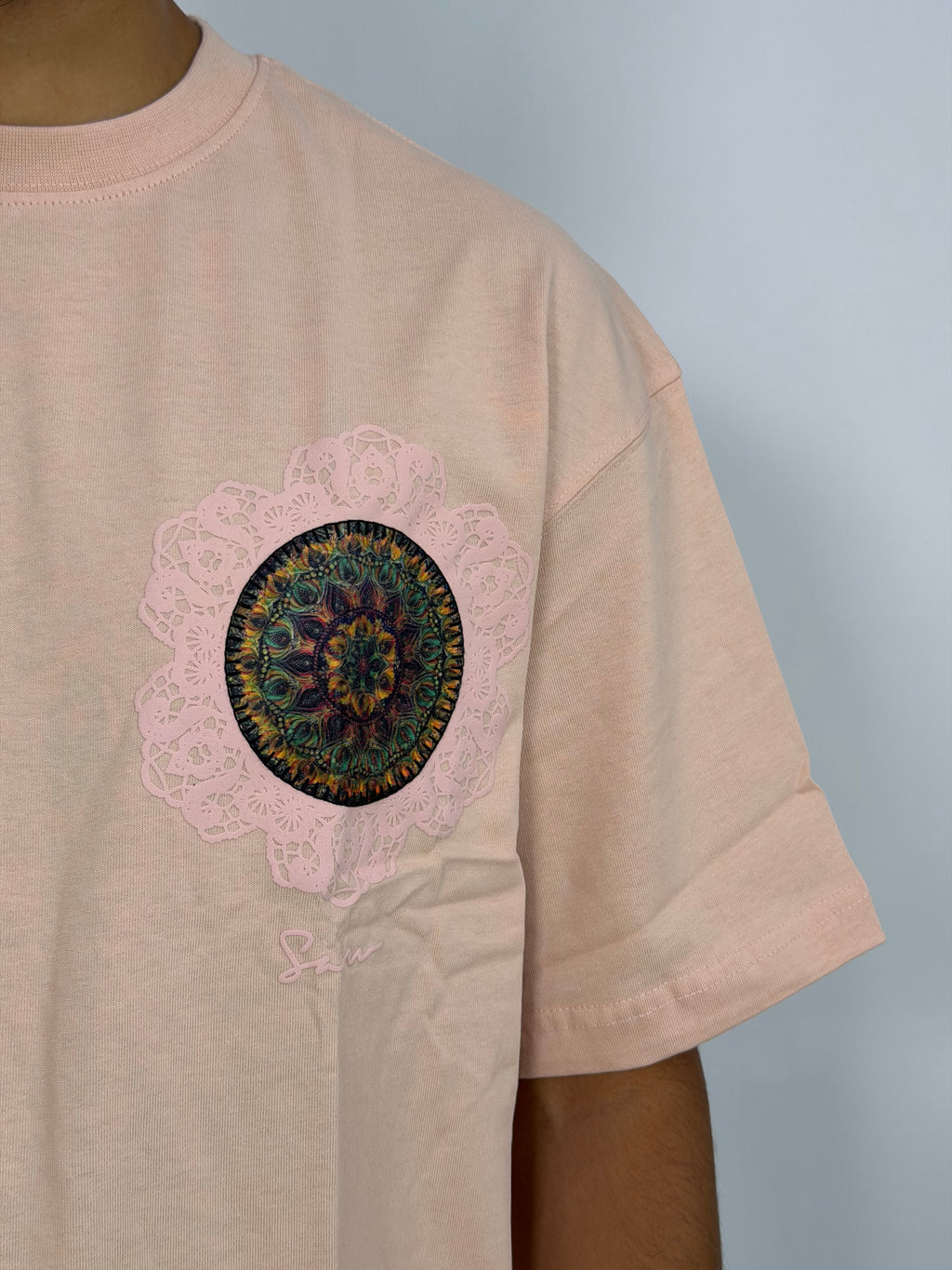 T-shirt ORIGINAL Oversize Beige Rosé – Mandala Minimal Edition