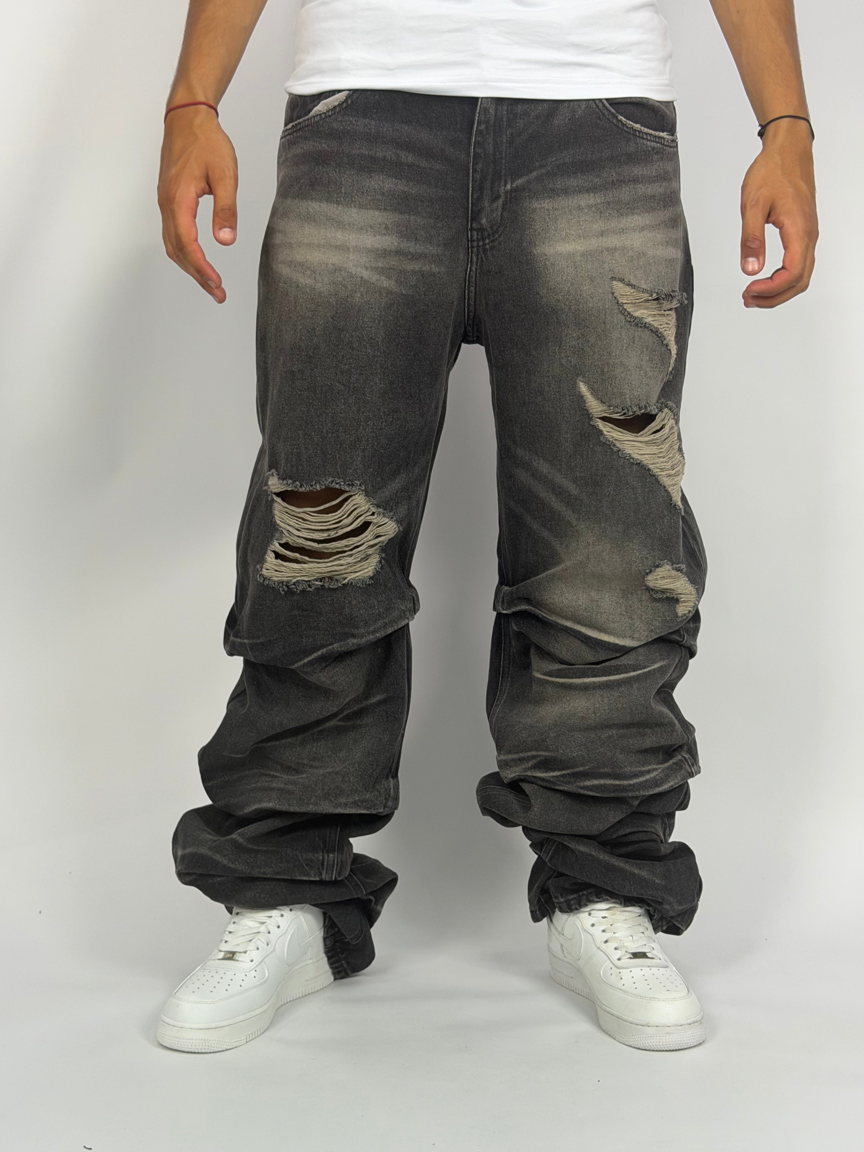 Jeans ORIGINAL Denim Oversize Destroy – Washed Black Distressed Edition