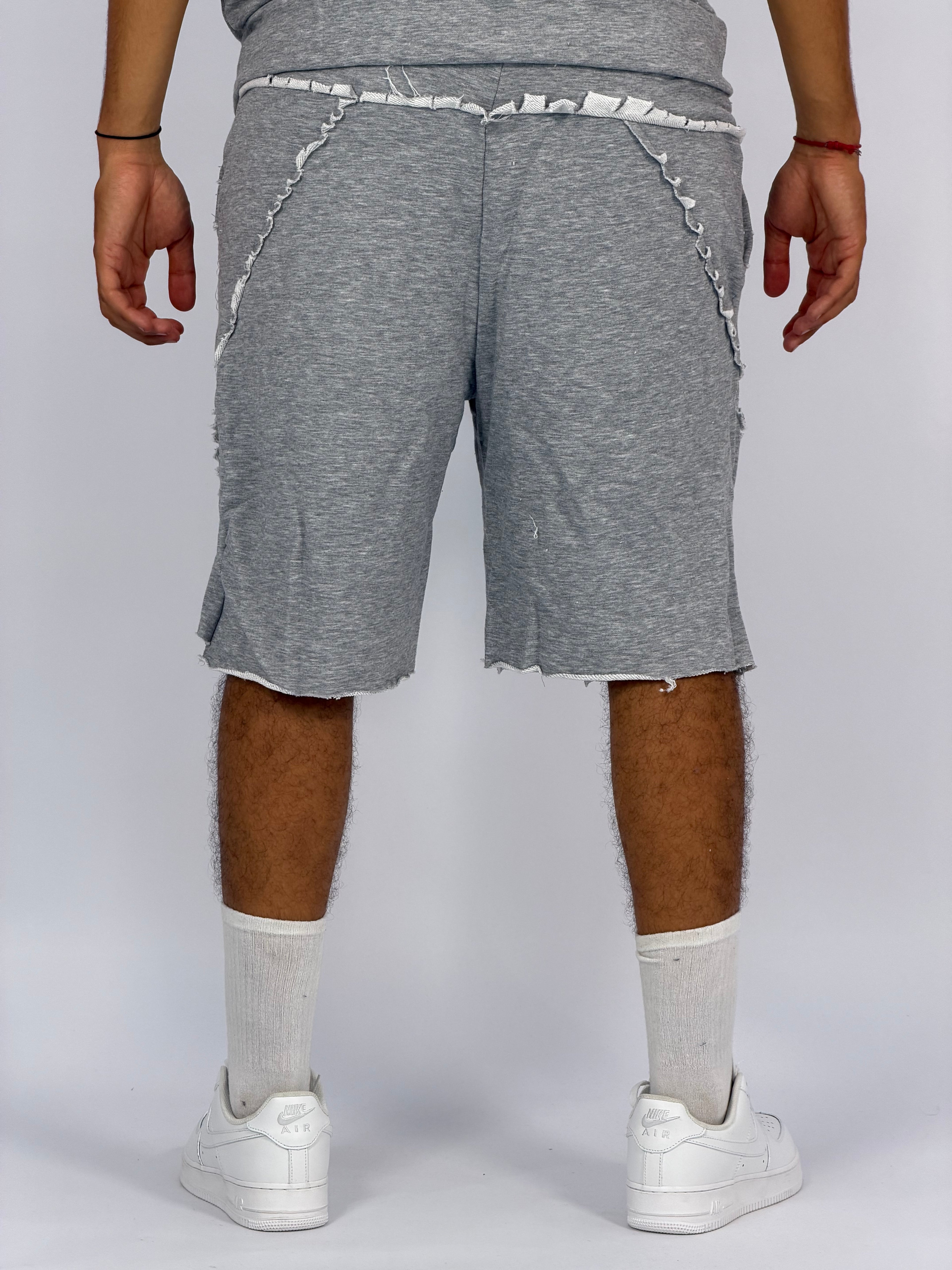 Ensemble “SAND WAVE” GRIS – Hoodie Sans Manches + Short Summer Fit