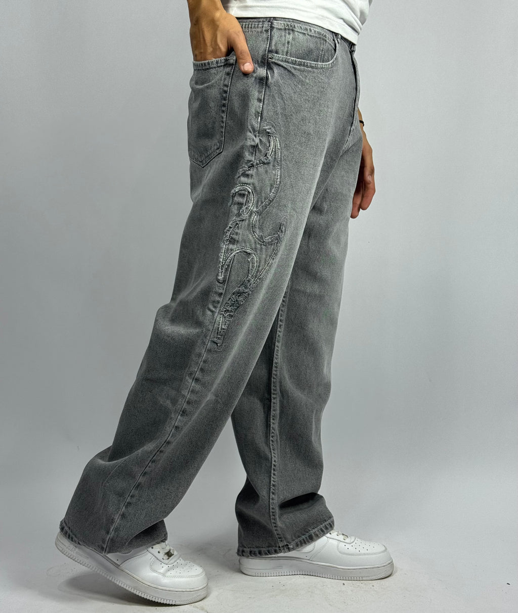 Jean Baggy 1 ère Qualité – Collection Broderie Flamme ( Model B)