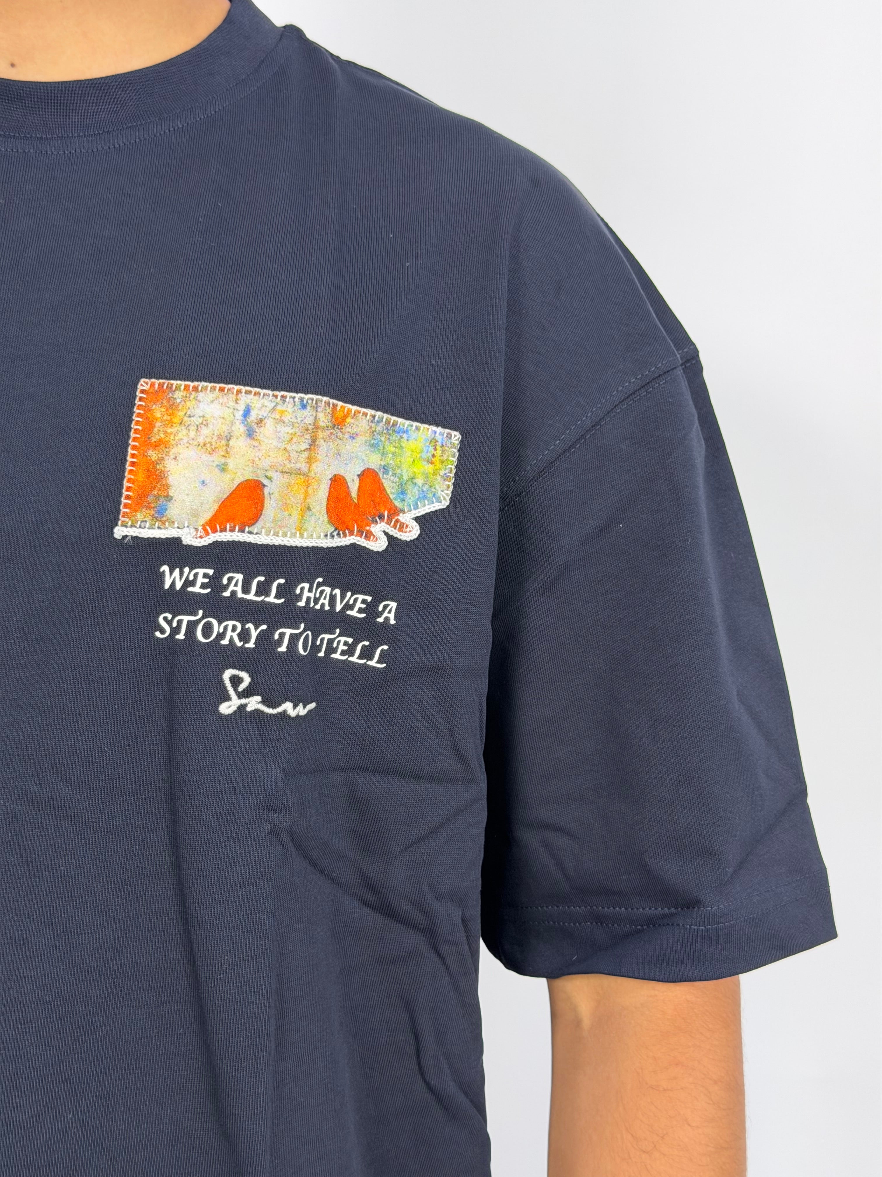 T-shirt ORIGINAL Oversize Bleu – Story Frame Raven Edition