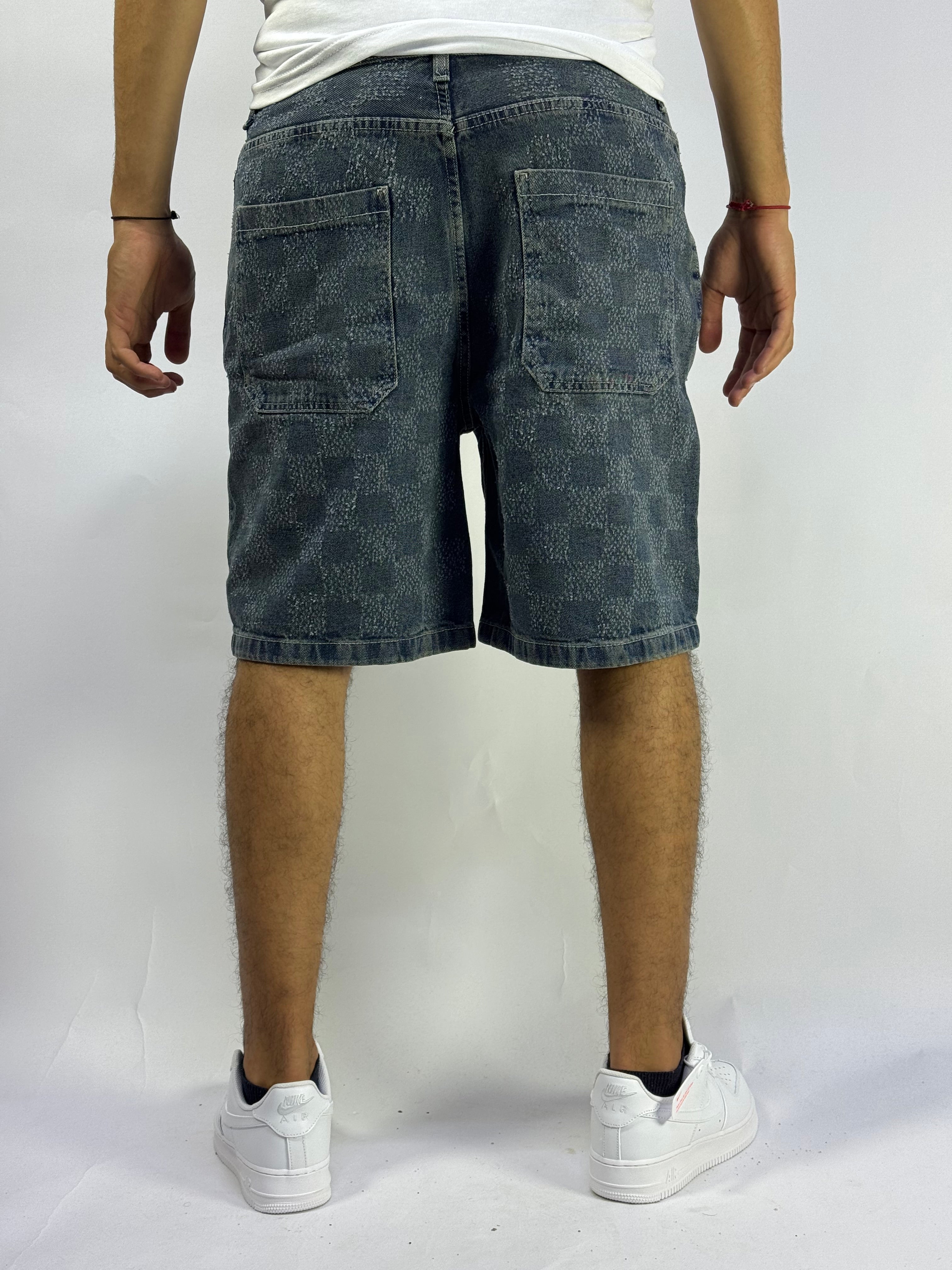 Short Denim Washed Gris – Coupe Baggy Streetwear Été
