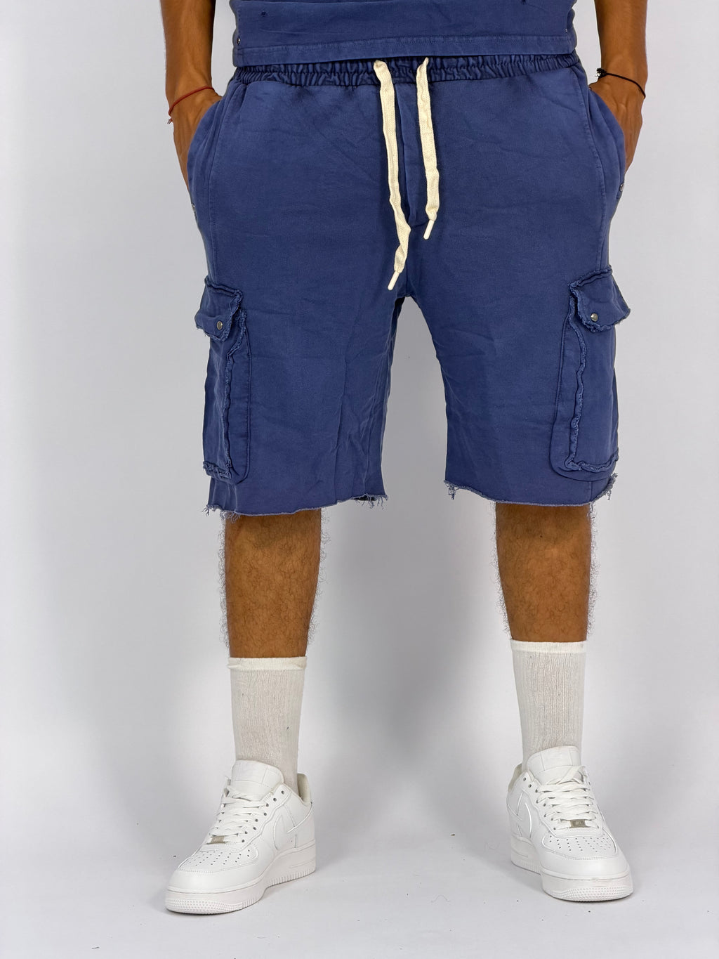 Ensemble “OCEAN DUST” Bleu – T-Shirt + Short Cargo Streetwear