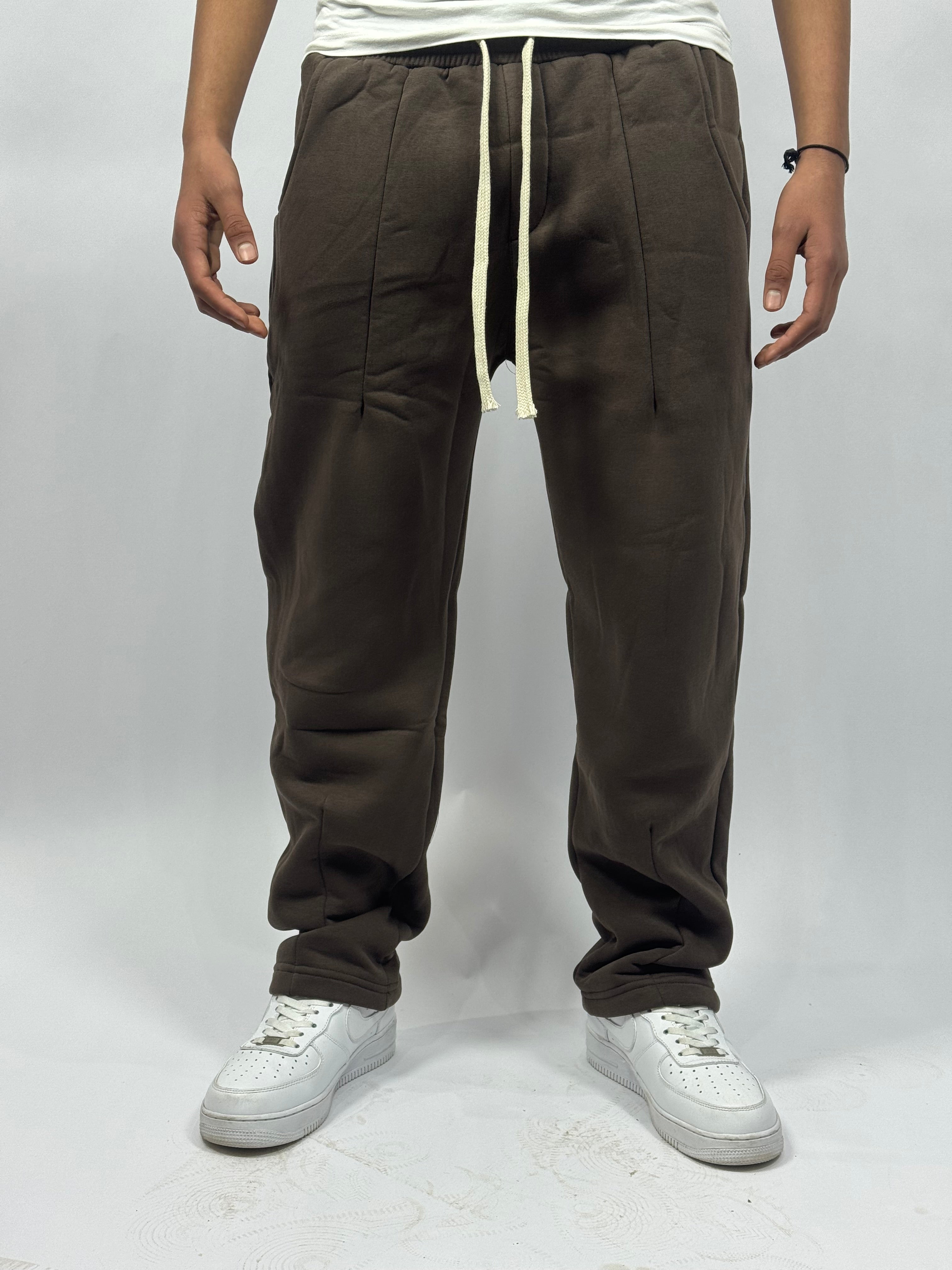 Pantalon Simple Baggy Marron