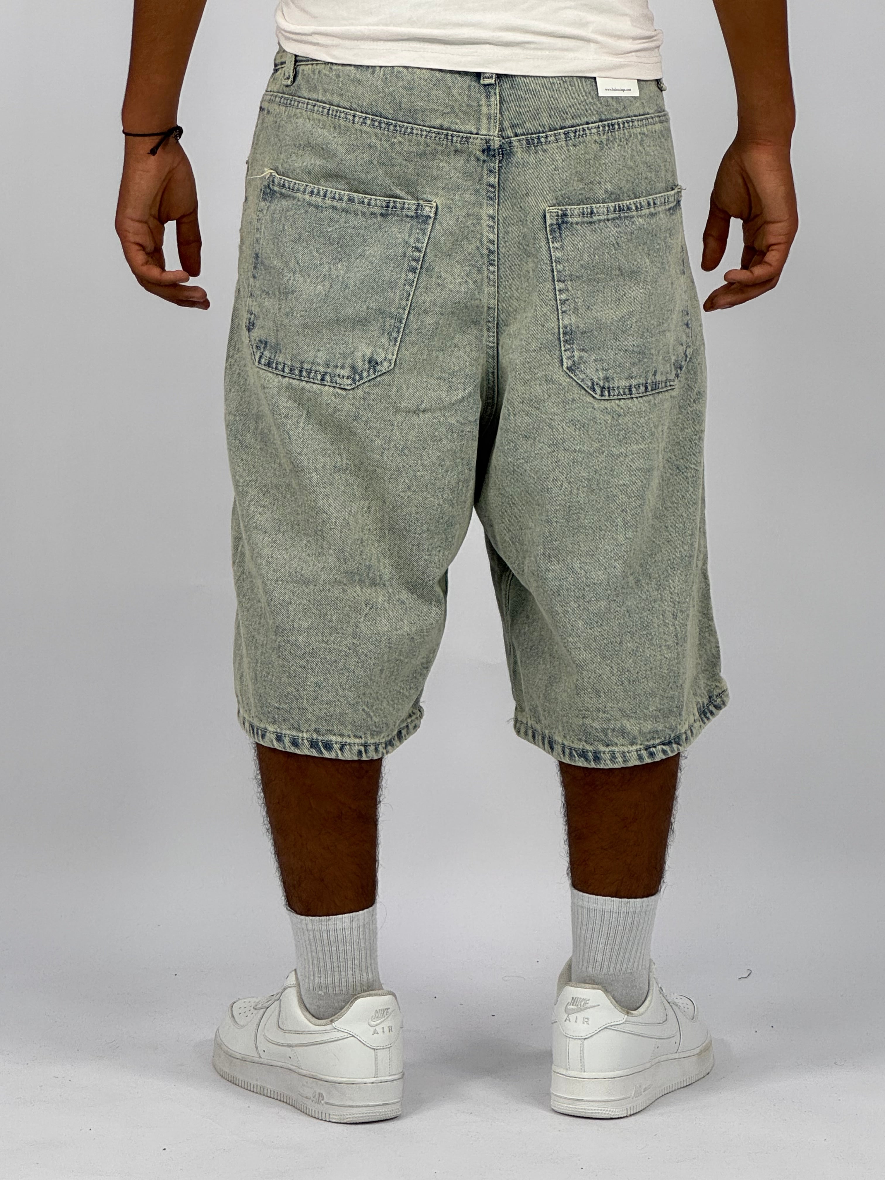 Short en Jean Oversize Homme (D) – Denim Délavé Vintage | Style Streetwear