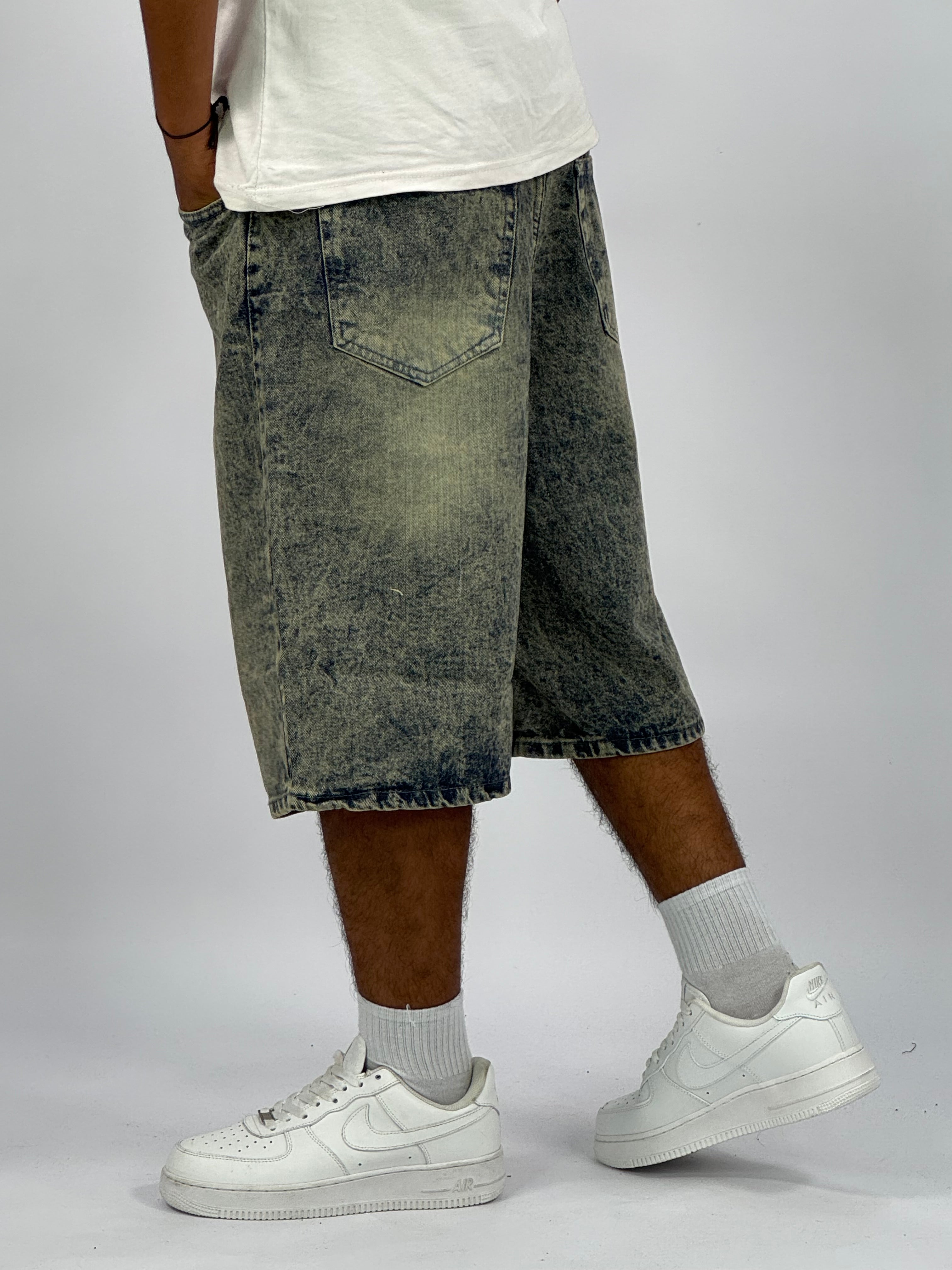 Short en Jean Oversize Homme (A) – Denim Délavé Vintage | Style Streetwear