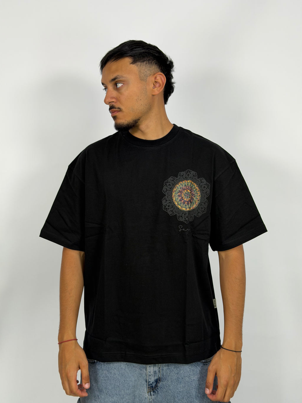 T-shirt ORIGINAL Oversize Noir – Mandala Minimal Edition