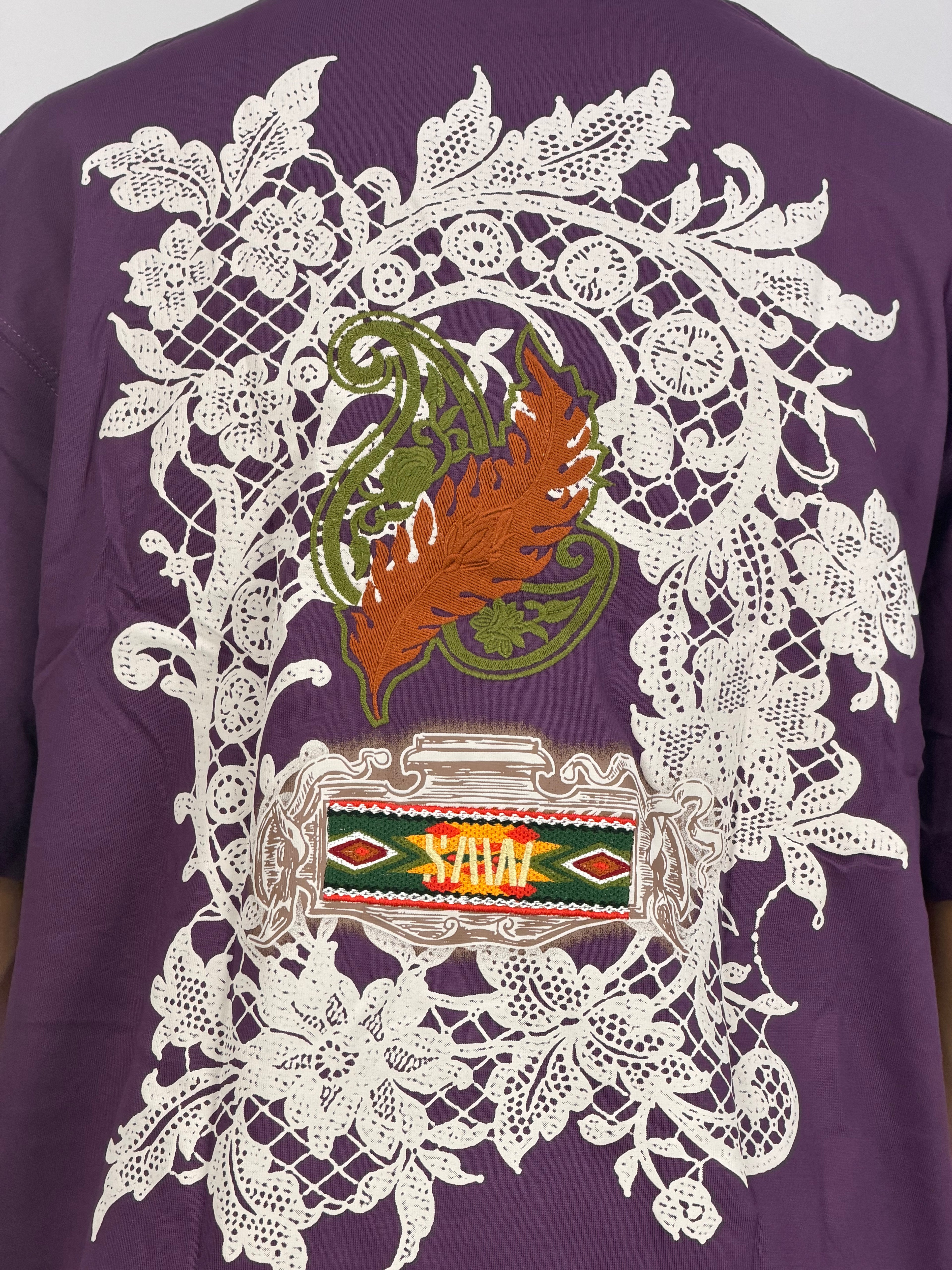 T-shirt ORIGINAL Oversize Violet – Graphic Chest Detail