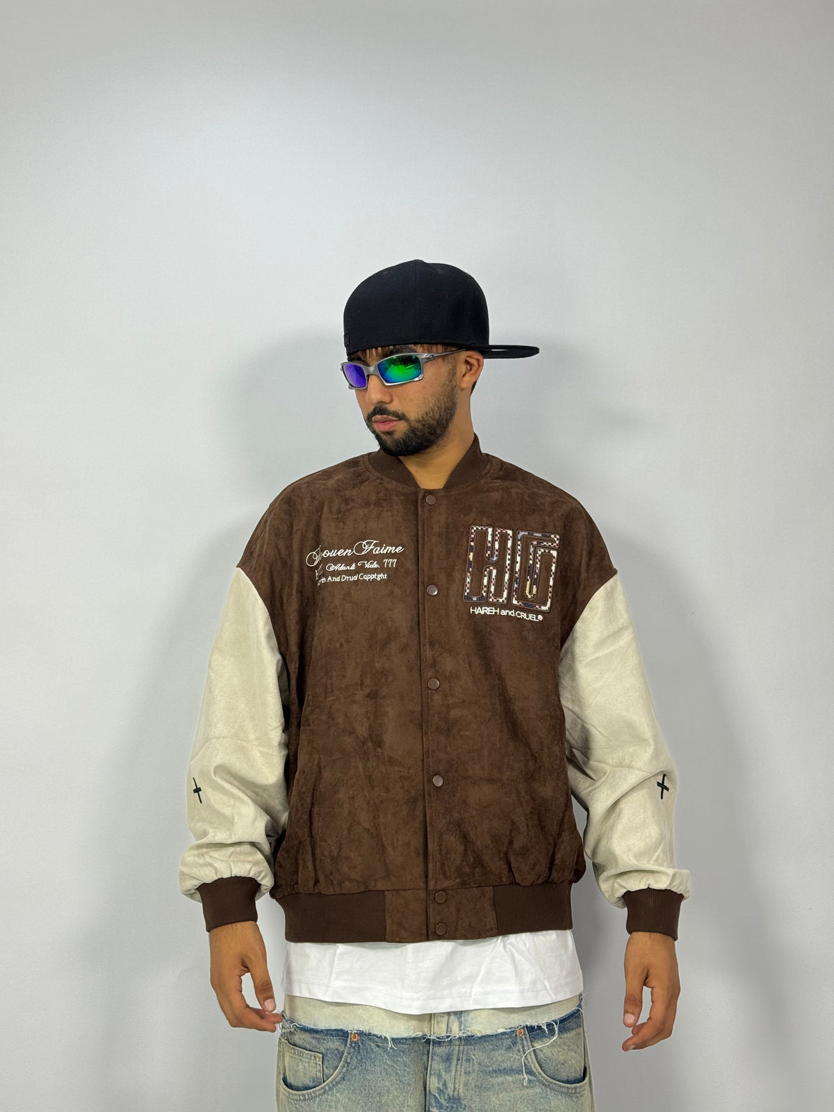 Bomber Vintage Marron et Beige – Varsity Streetwear