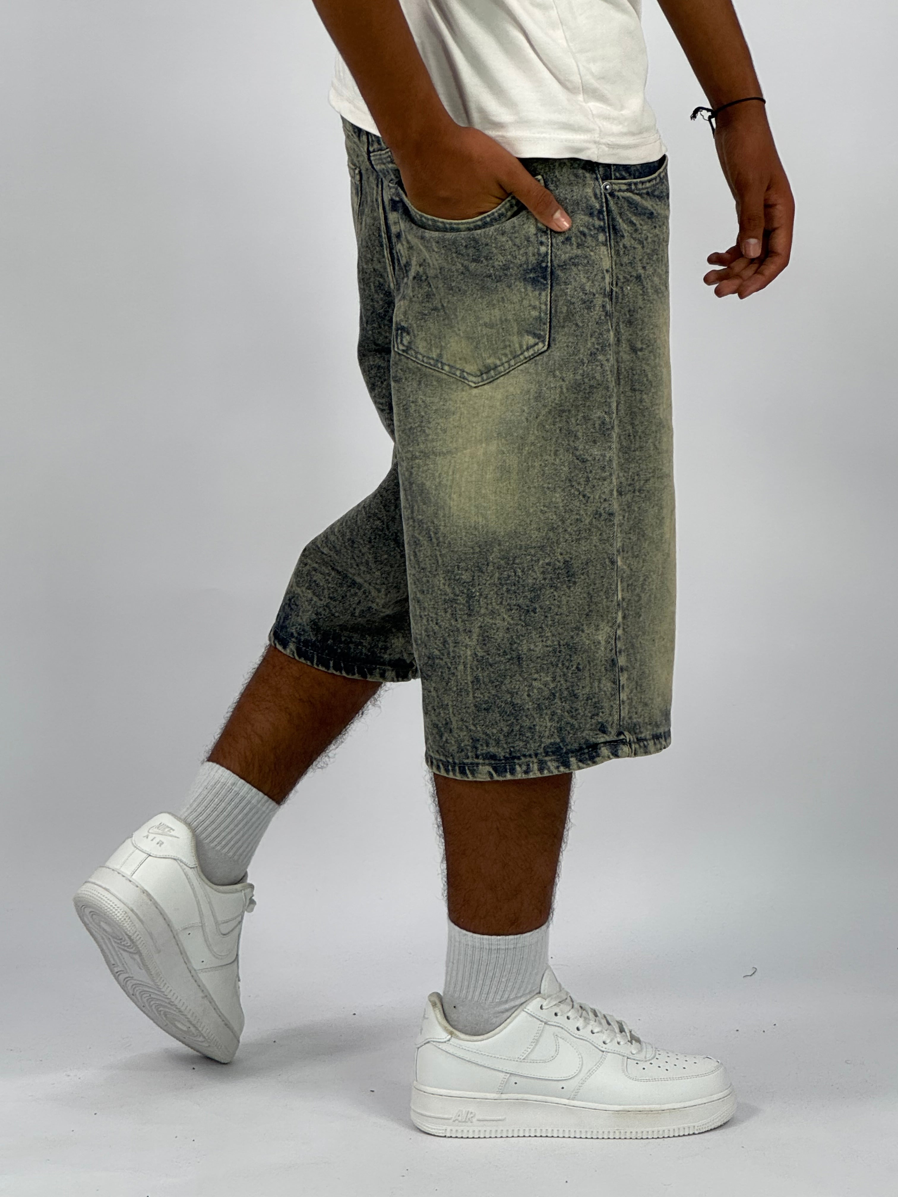 Short en Jean Oversize Homme (A) – Denim Délavé Vintage | Style Streetwear