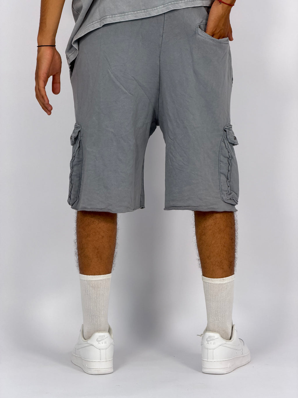 Ensemble “OCEAN DUST” Gris – T-Shirt + Short Cargo Streetwear