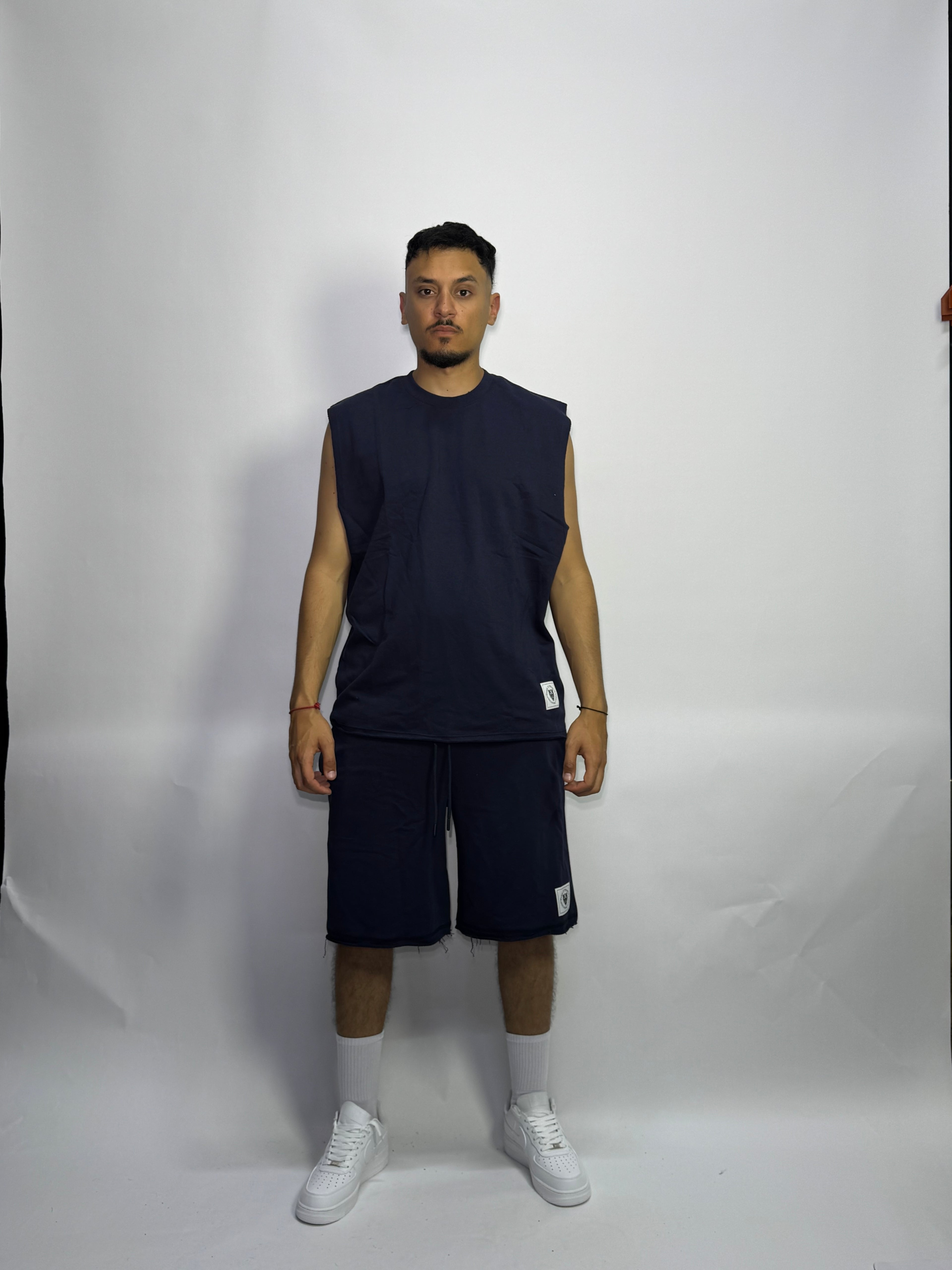 Ensemble Été Bleu Foncé 1ère Qualité – Sans Manches + Short Confort