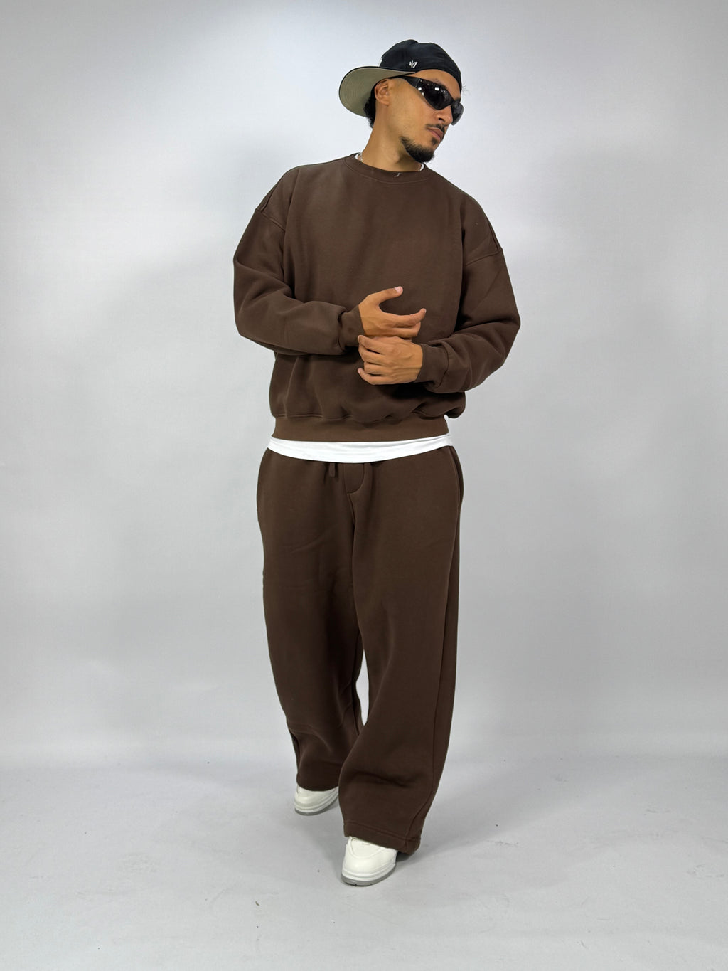 Ensemble Streetwear Oversize Marron – Sweat & Pantalon