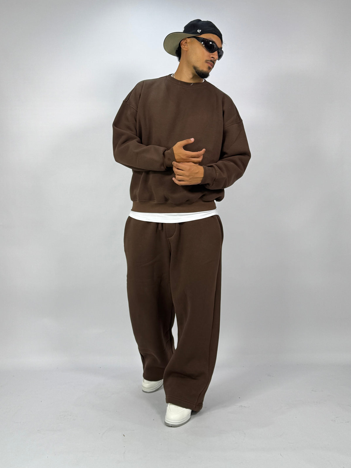 Ensemble Streetwear Oversize Marron – Sweat & Pantalon