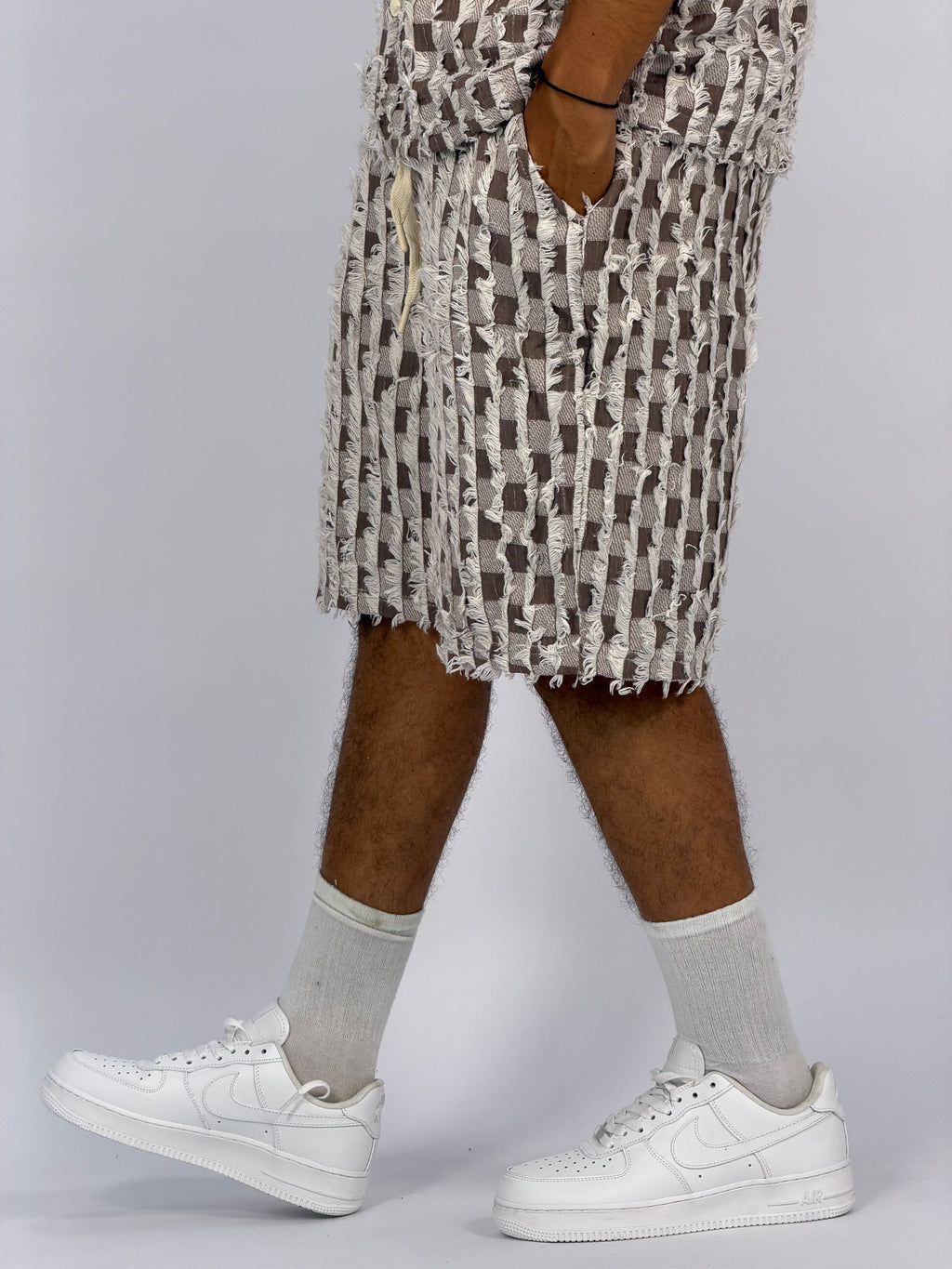 Ensemble “GRID RAW” (B) – Chemise + Short Texturé Premium