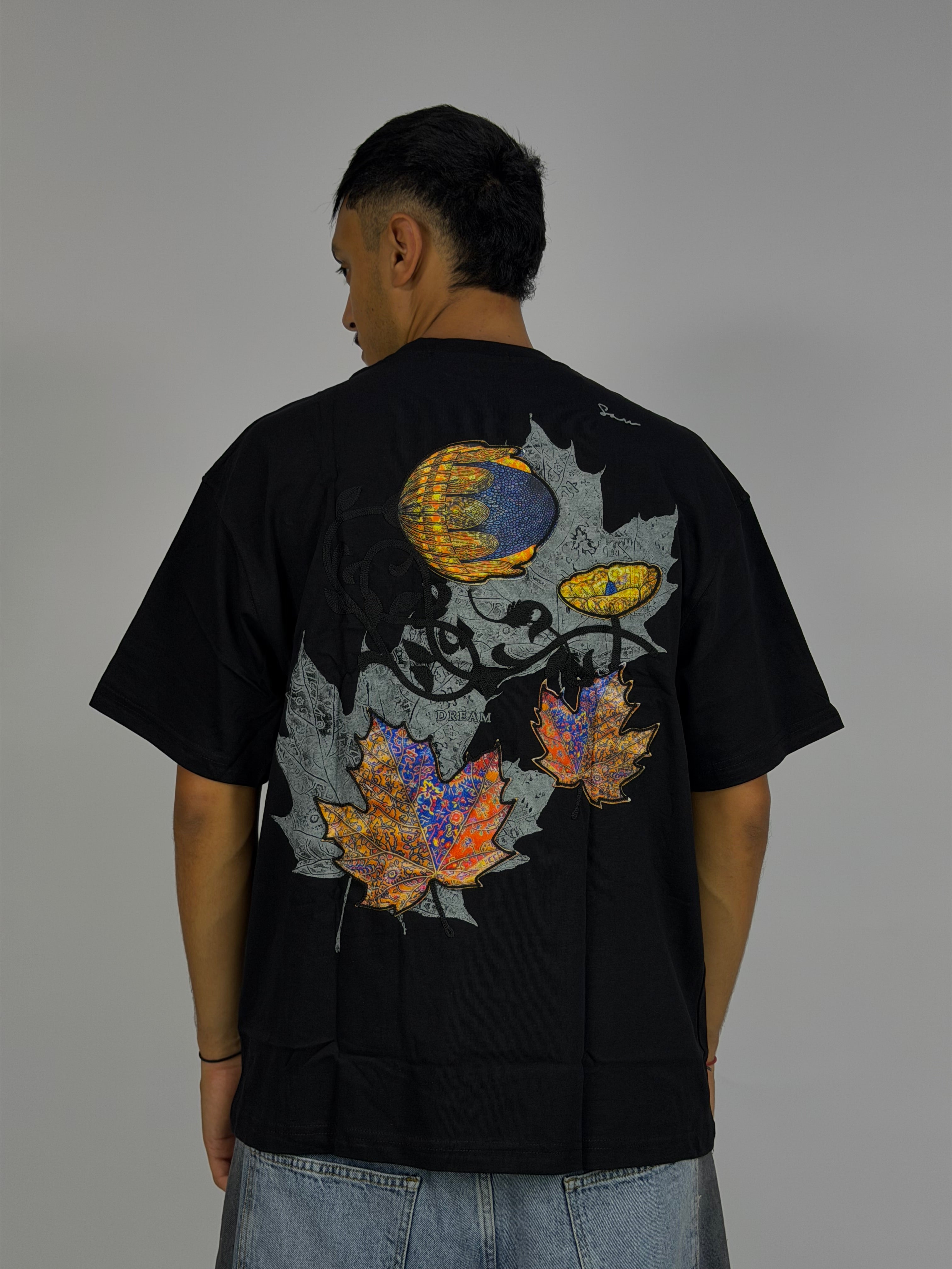 T-shirt ORIGINAL Oversize Noir – Artistic Print Detail
